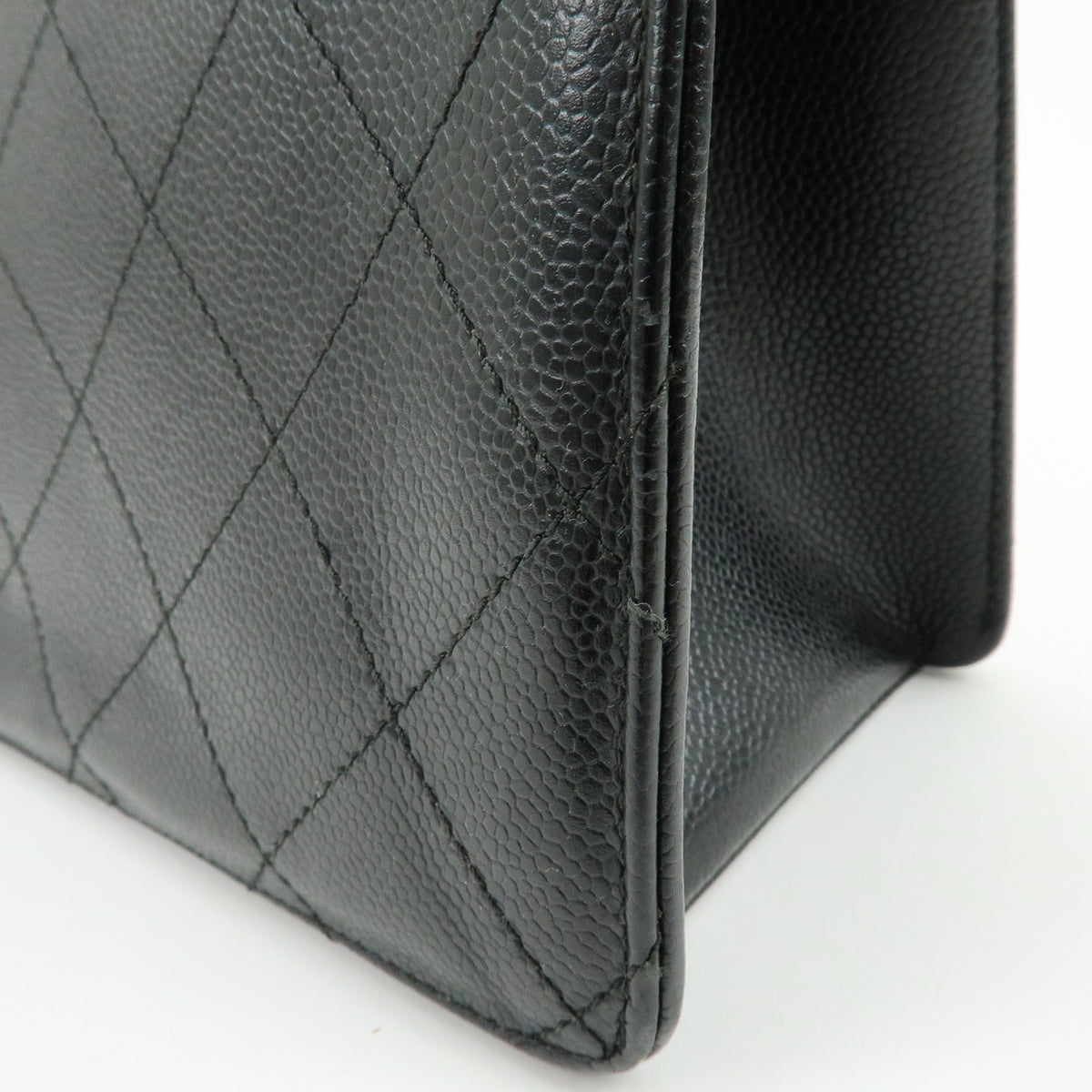 CHANEL Matelasse Caviarskin Chain Shoulder Bag Hand Bag Black A08907