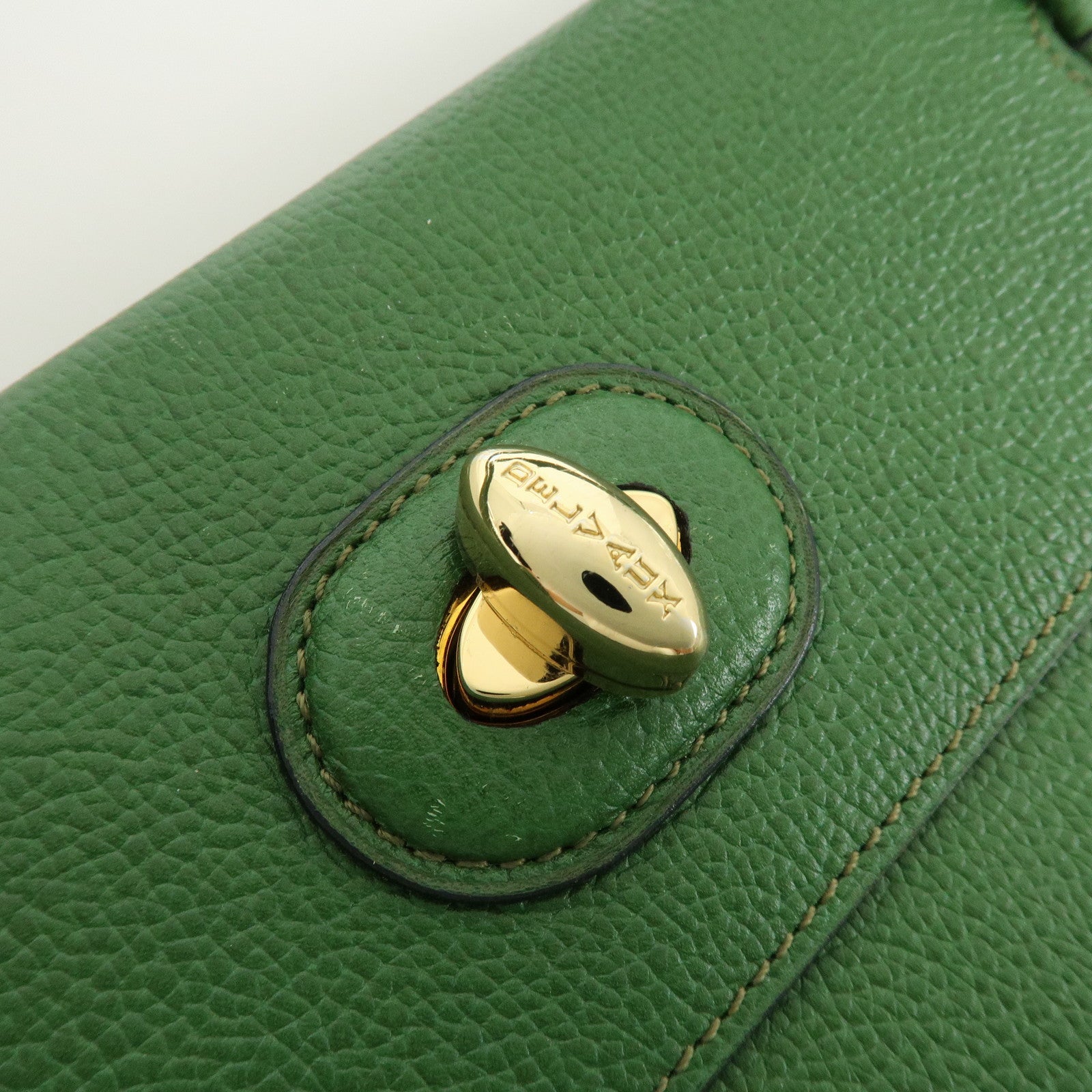 DELVAUX Louise Leather Shoulder Bag Hand Bag Green