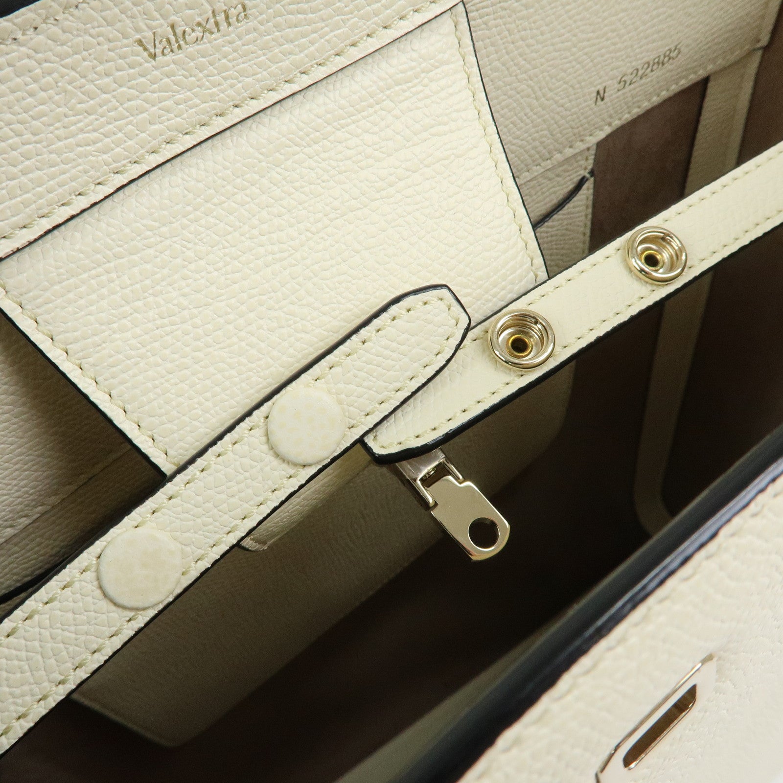 Valextra Brera Calf Leather Shoulder Bag Hand Bag White