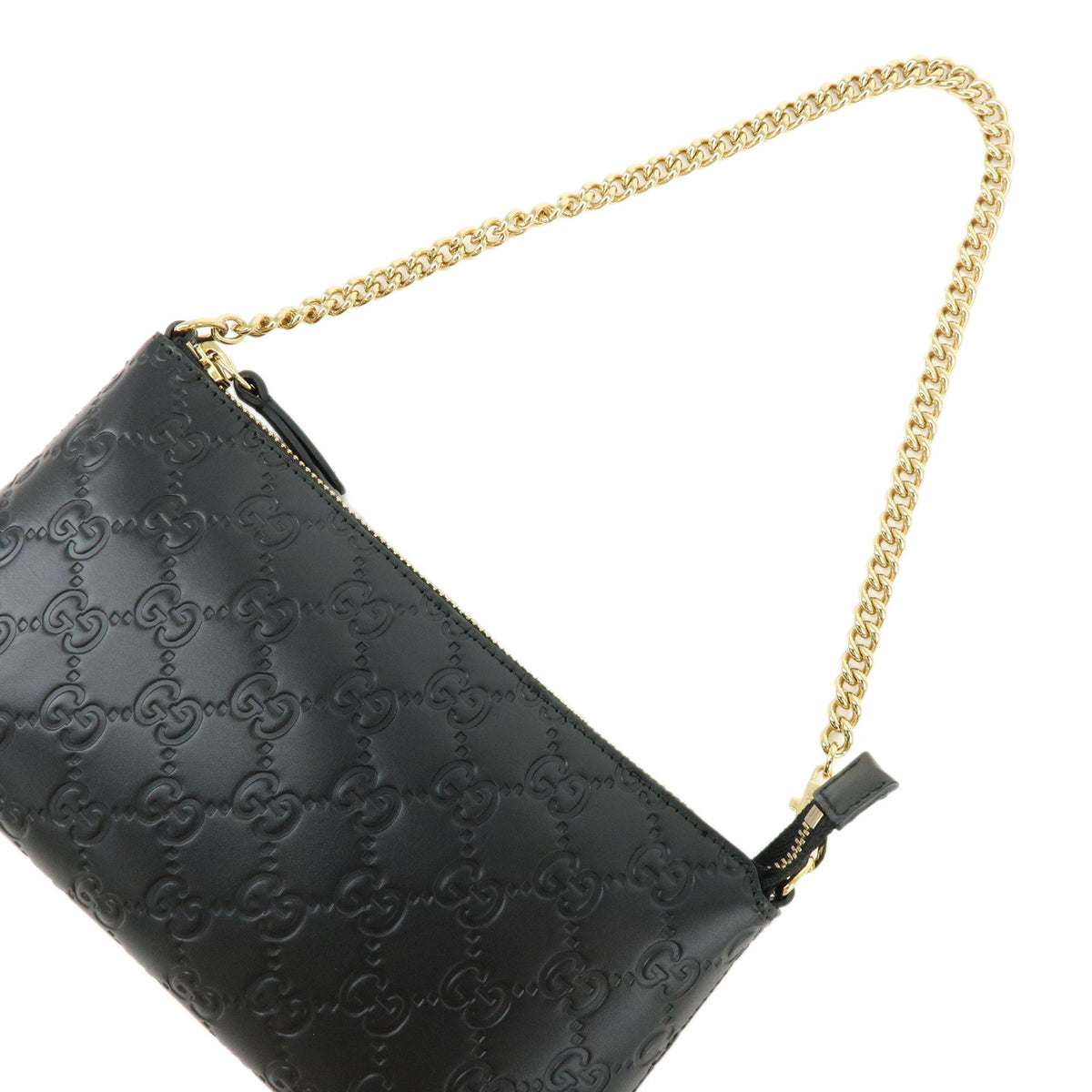 GUCCI Guccissima Leather Chain Shoulder Bag Accessory Pouch 428449
