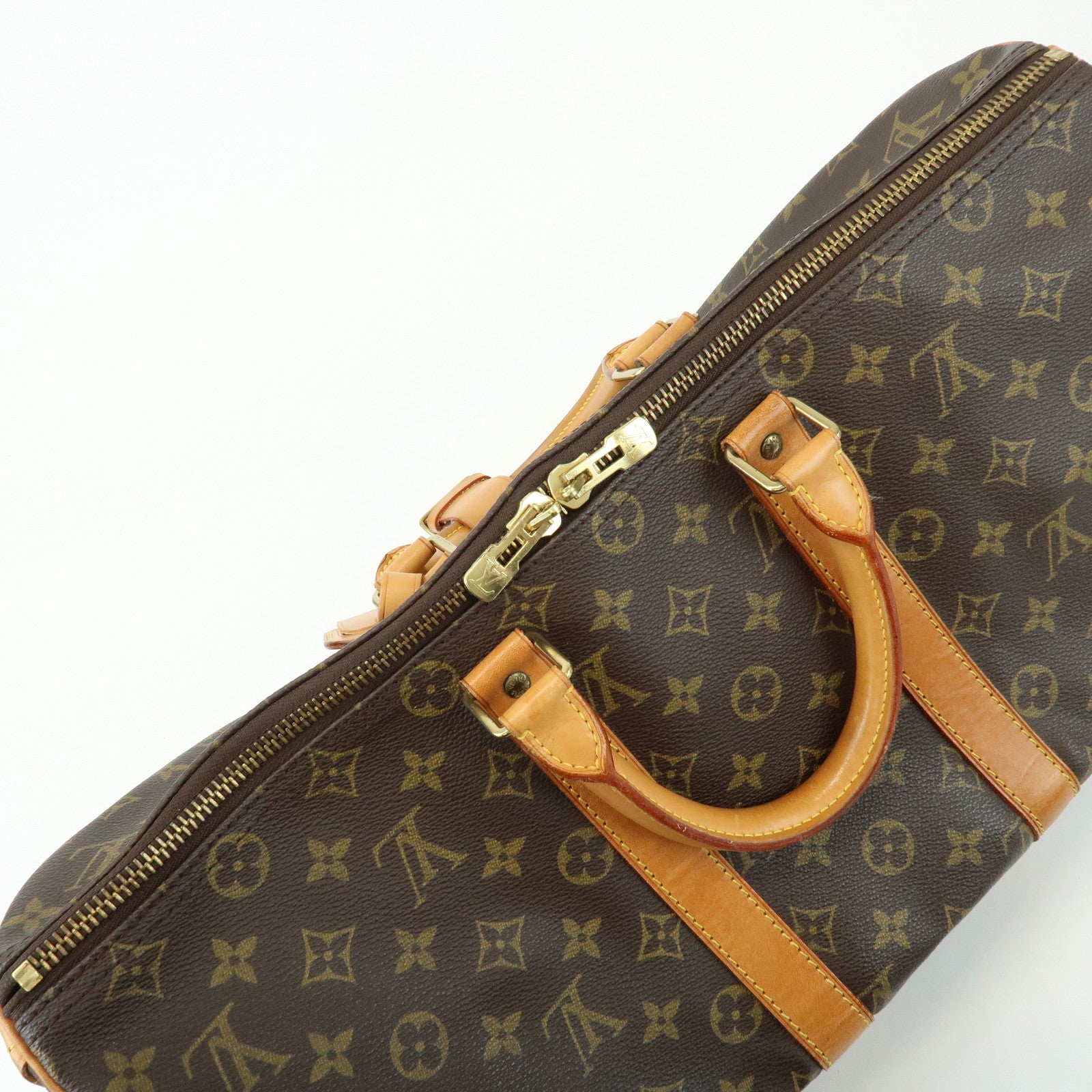 Louis Vuitton Monogram Keep All 45 CanvasBoston Bag Brown M41428