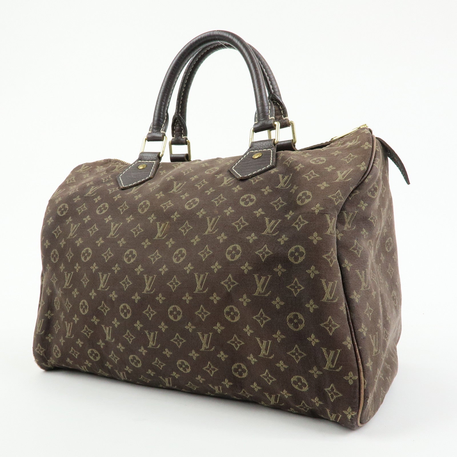 Louis Vuitton Monogram Mini Lin Speedy 30 Boston Bag Ebene M95224