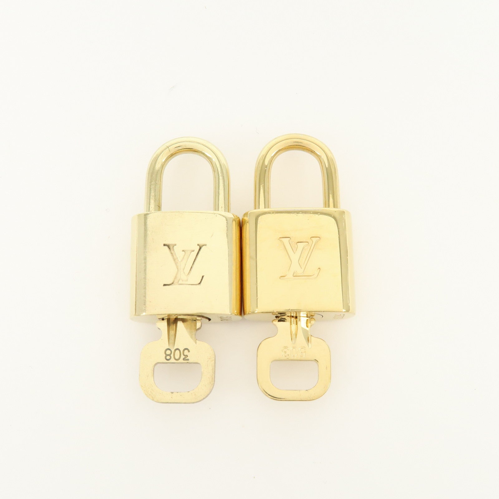 Louis Vuitton Lot of 10 Lock & Key Cadena Key Lock Gold