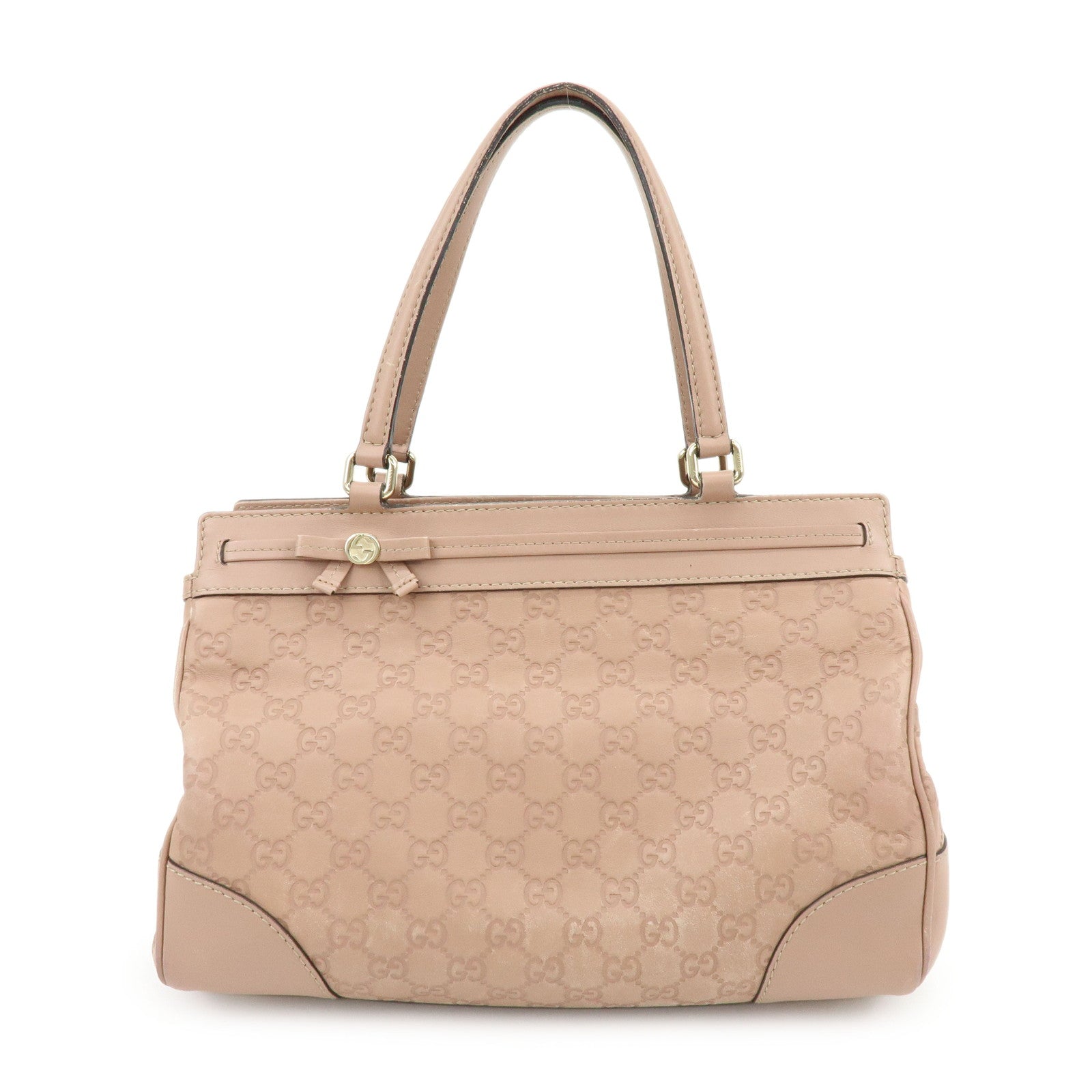 GUCCI Guccissima Leather Mayfair Tote Shoulder Bag Pink