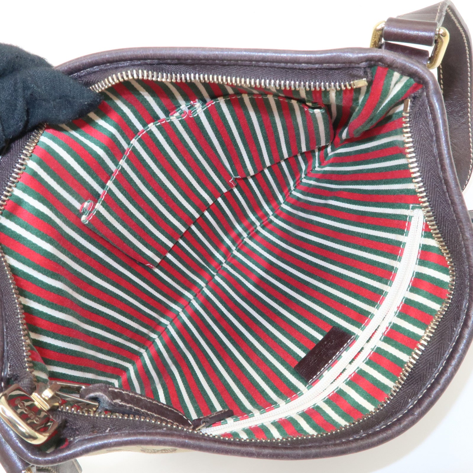 GUCCI New Brit GG Canvas Leather Shoulder Bag Beige Brown 169998 Used