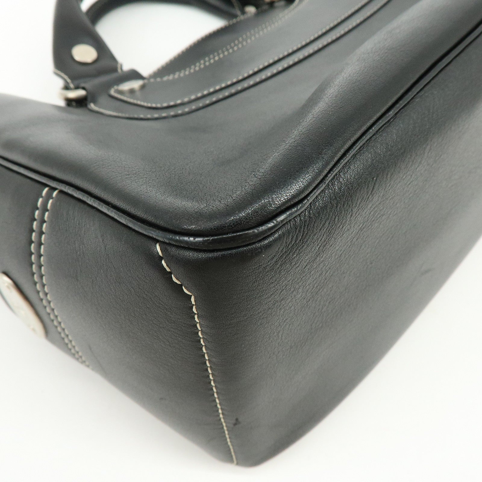 CELINE Boogie Bag Leather Hand Bag Tote Bag Black
