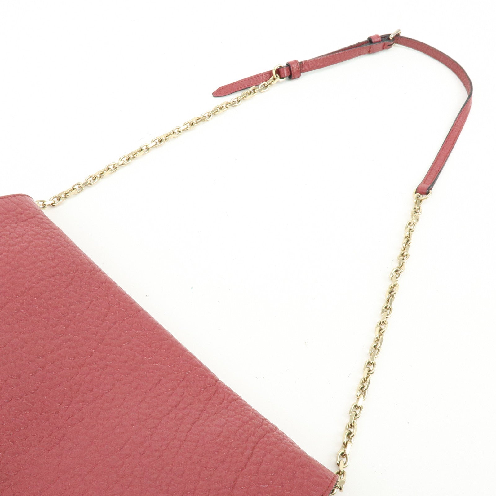 BURBERRY Leather Chain Shoulder Bag Clutch Bag Pink