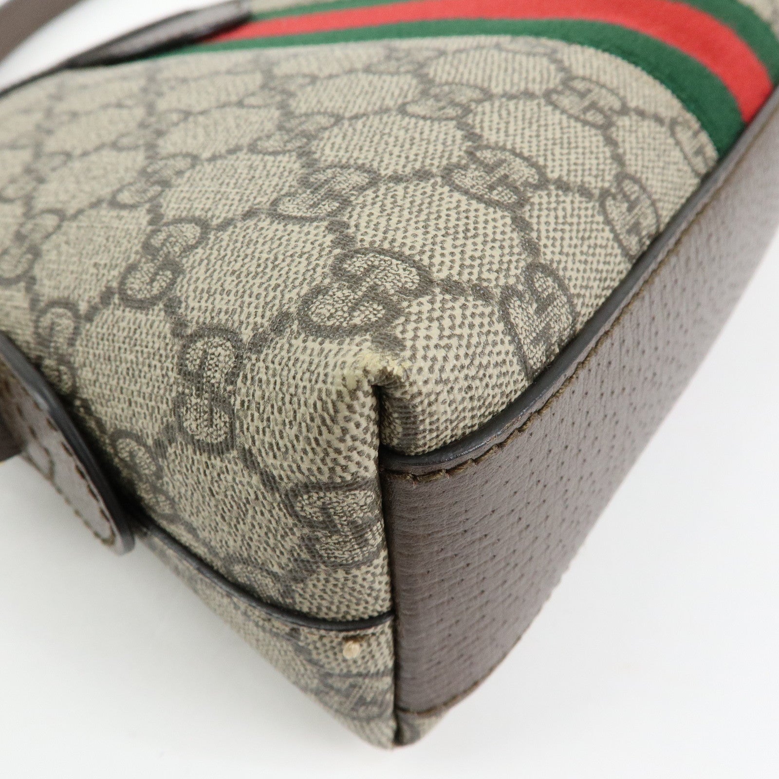 GUCCI Ophidia Sherry GG Supreme Leather Shoulder Bag Beige Brown 499621