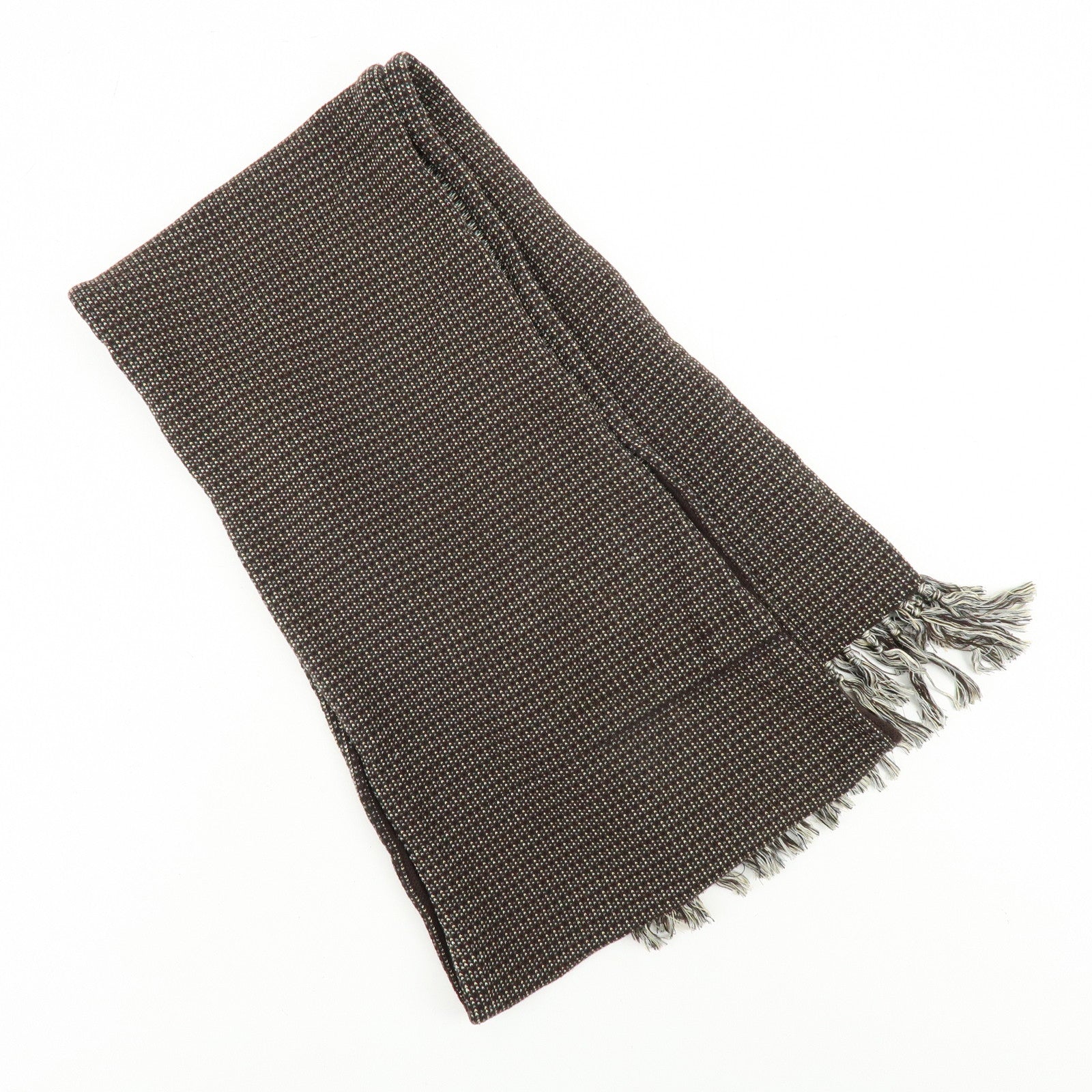 Louis Vuitton Taiga Takahashi Wool Silk Scarf Stole Dark Brown