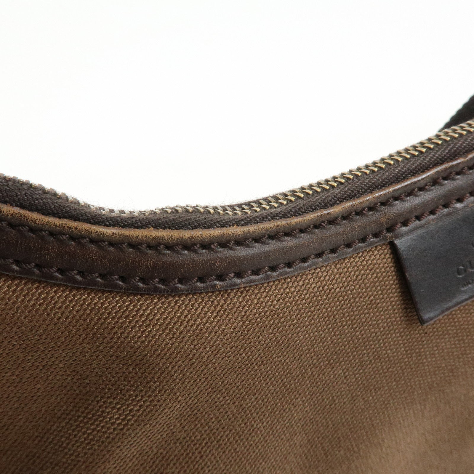 GUCCI Sherry Canvas Leather Shoulder Bag Hand Bag Borwn Orange 106663