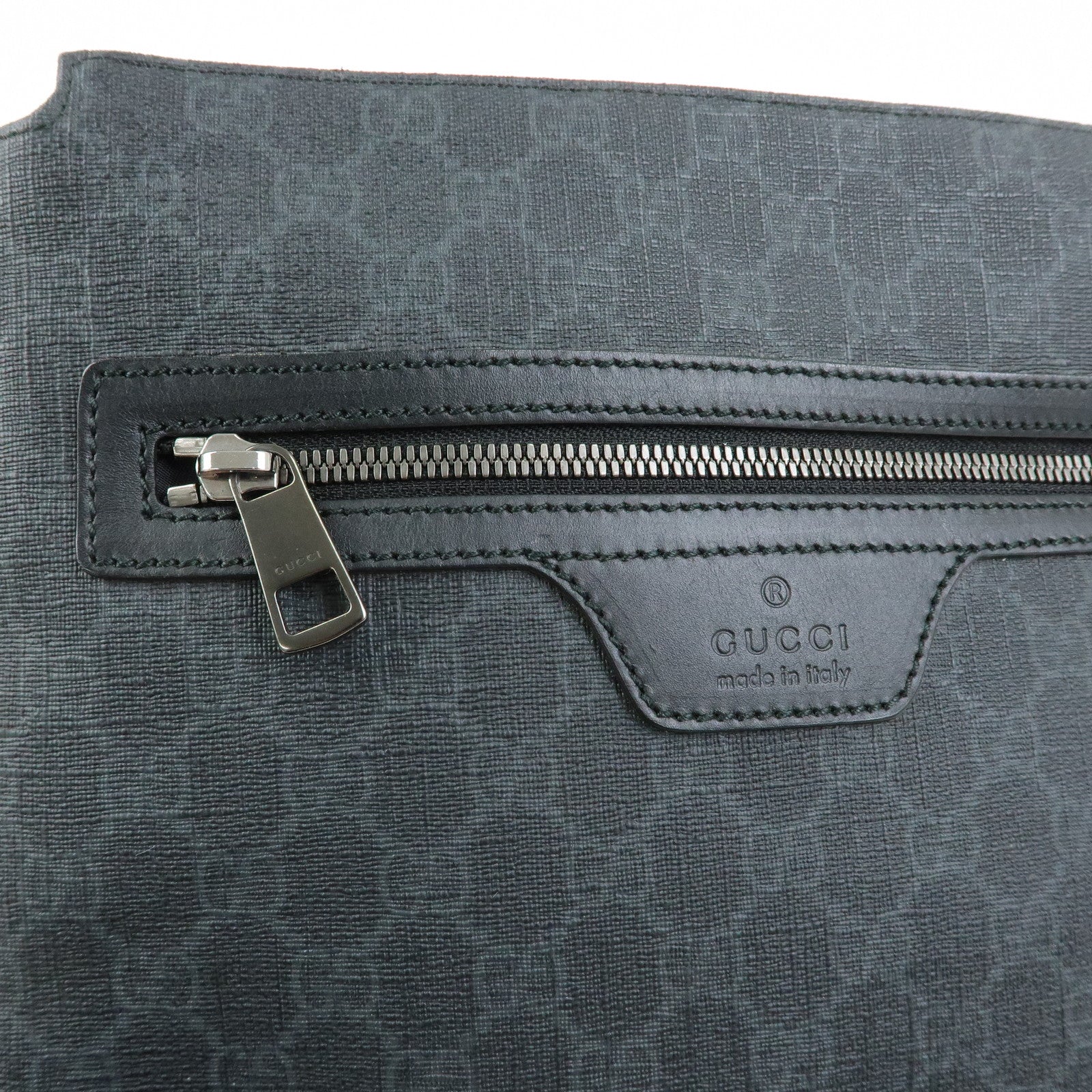 GUCCI GG Supreme Leather Shoulder Bag Crossbody Bag Black 387514