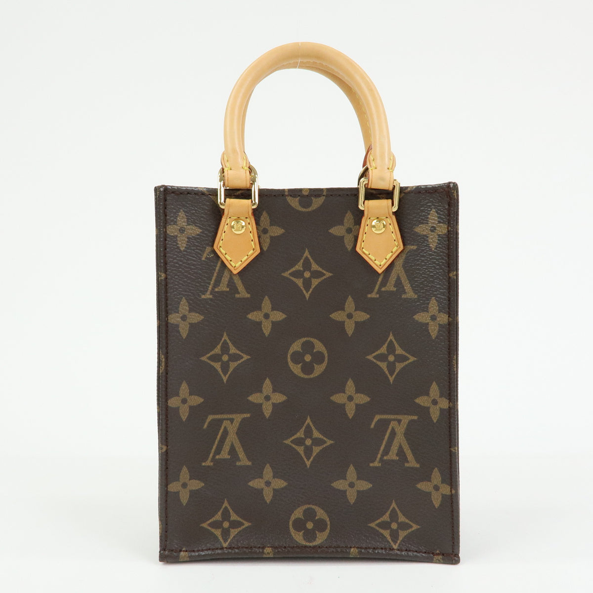 Louis Vuitton Monogram Petit Sac Plat 2Way Shoulder Bag Brown M69442
