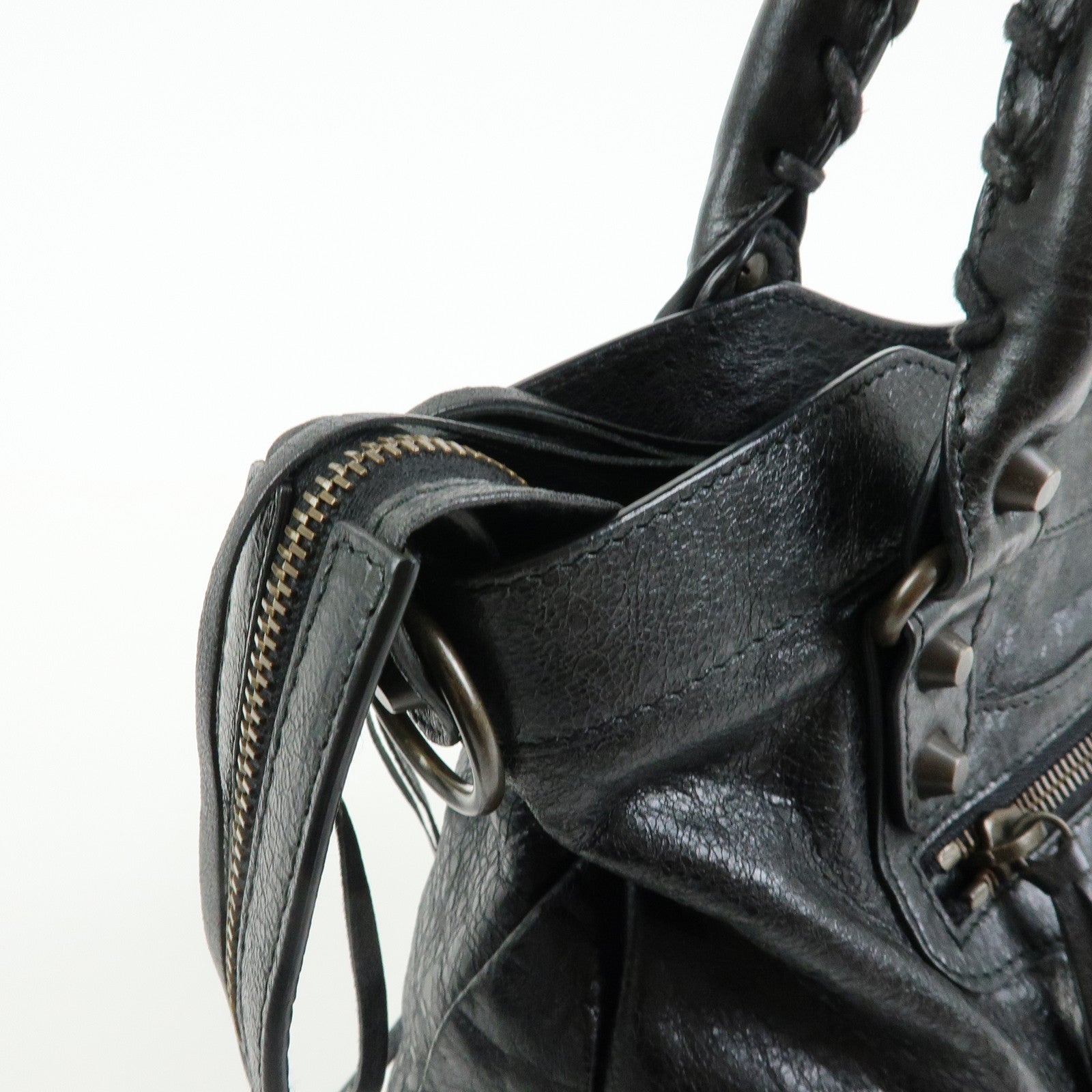 BALENCIAGA The Town Leather 2Way Bag Hand Bag Black 240579