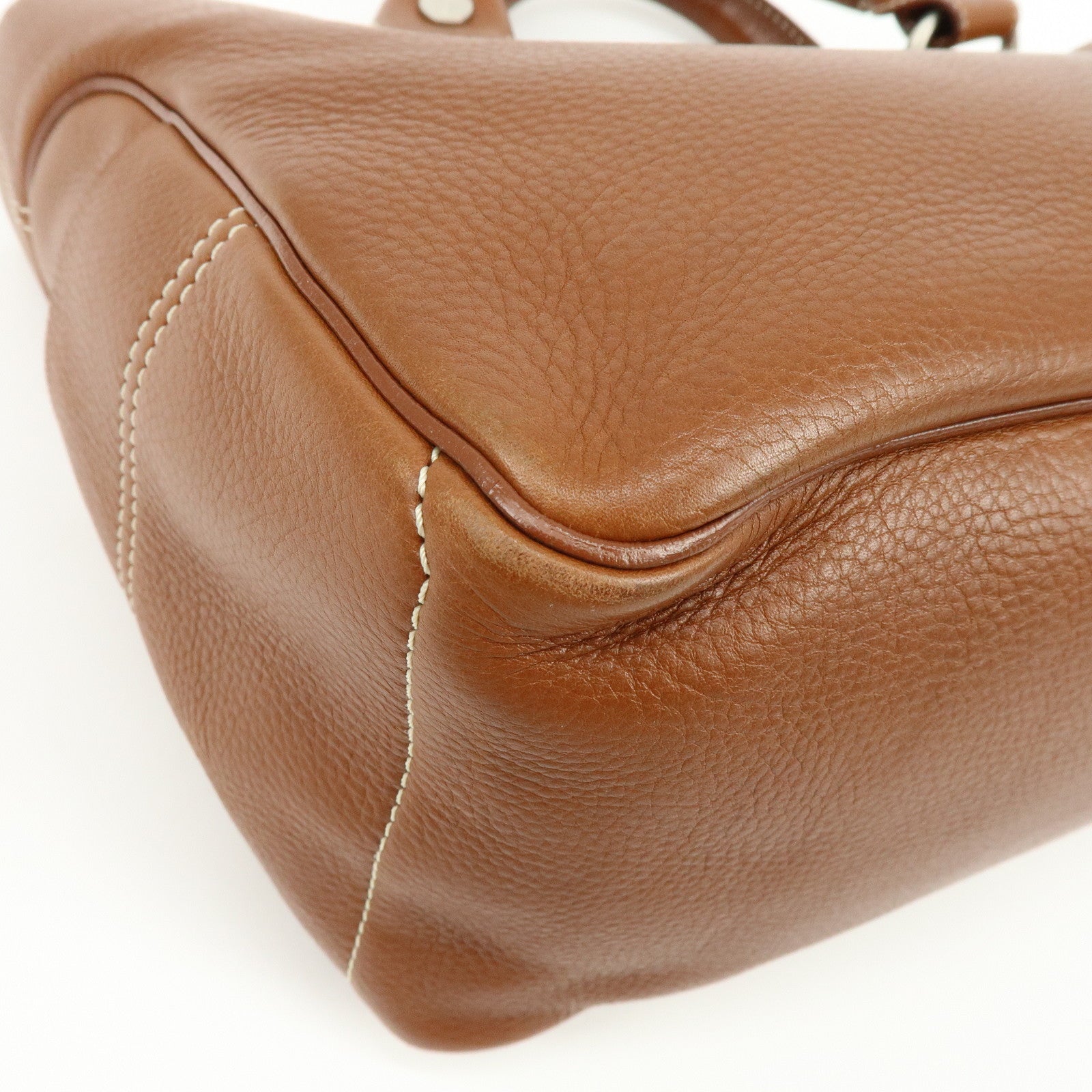 CELINE Boogie Bag Leather Hand Bag Tote Bag Brown