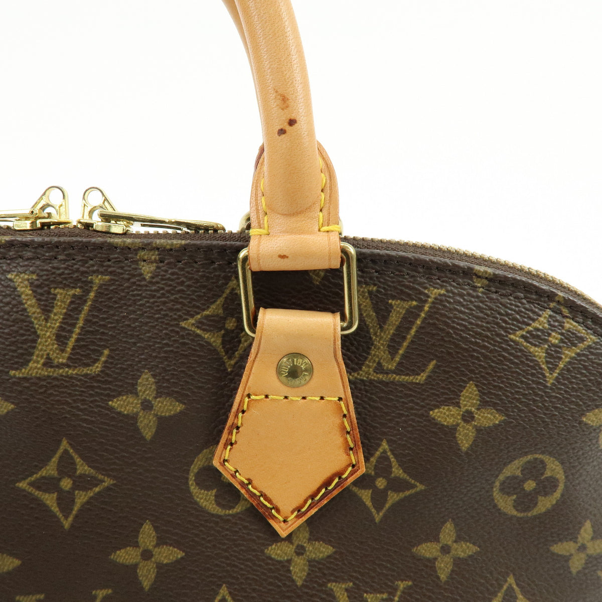 Louis Vuitton Monogram Alma PM Canvas Leather Hand Bag Brown M51130