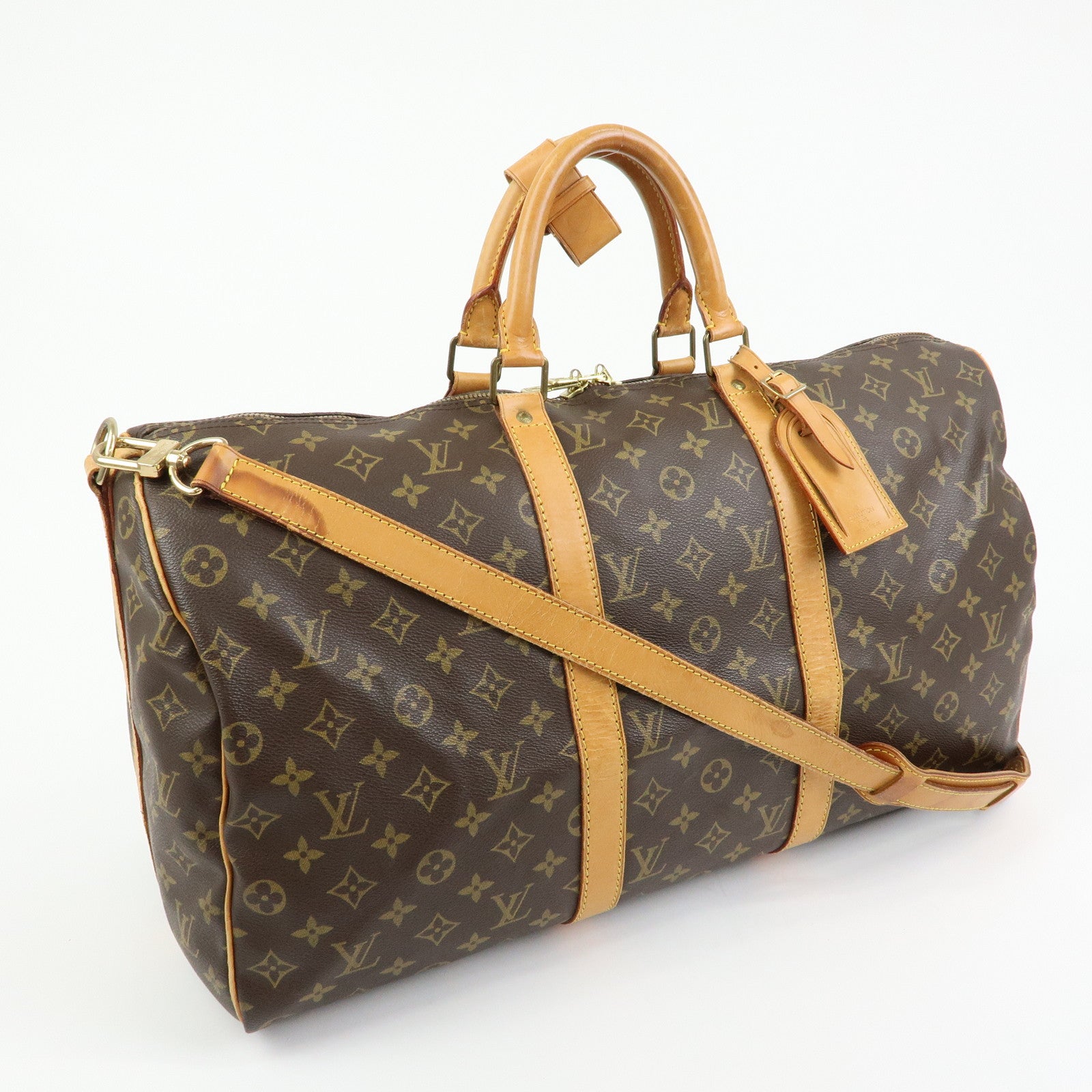 Louis Vuitton Monogram Keep All 50 Bandouliere Boston Bag Brown M41416