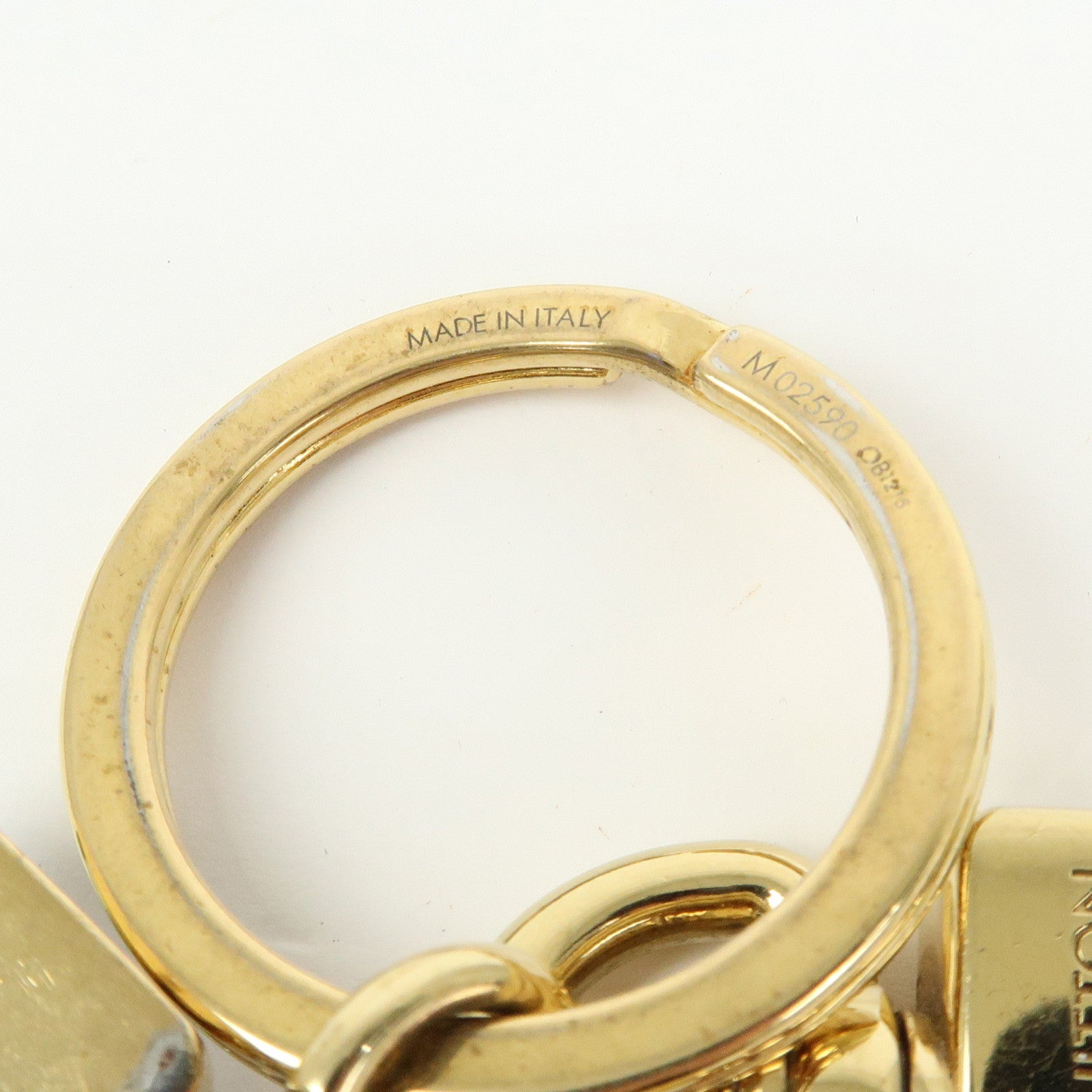 Louis Vuitton LV Gloss Metal Key Ring Bag Charm Blue M02590