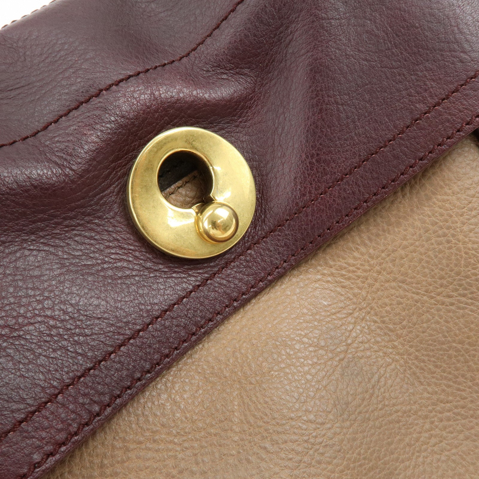 SAINT LAURENT PARIS Baby Cabas Leather Hand Bag Boudreaux Beige