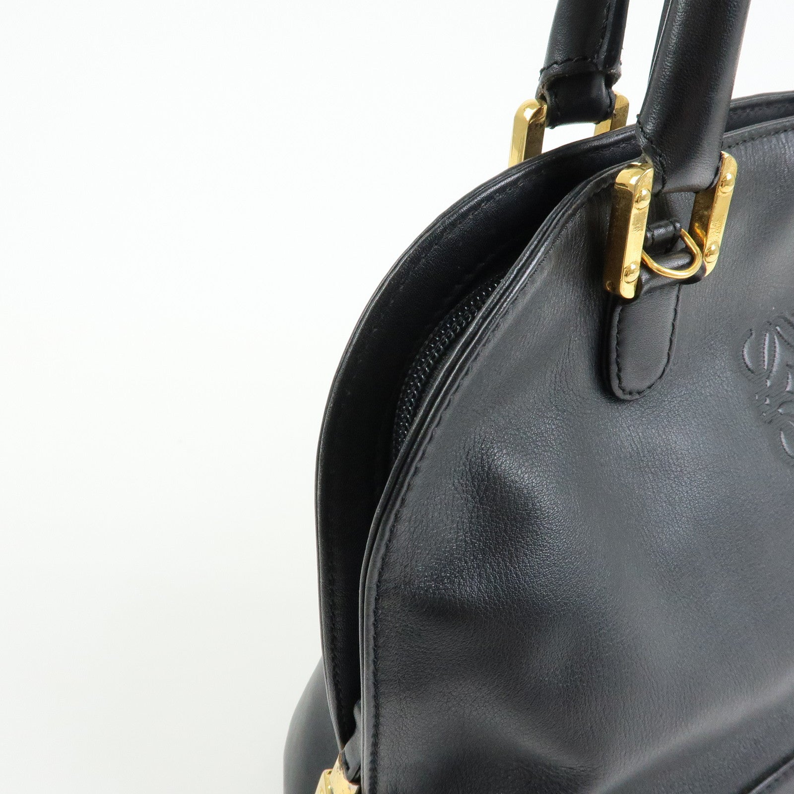 LOEWE Anagram Calf Leather Hand Bag Black