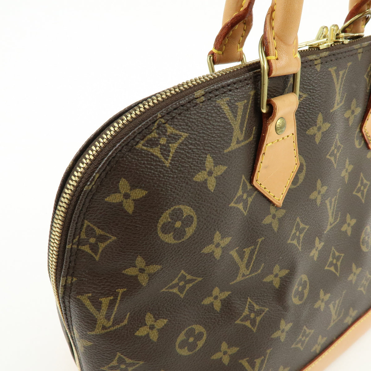 Louis Vuitton Monogram Alma PM Canvas Leather Hand Bag Brown M51130