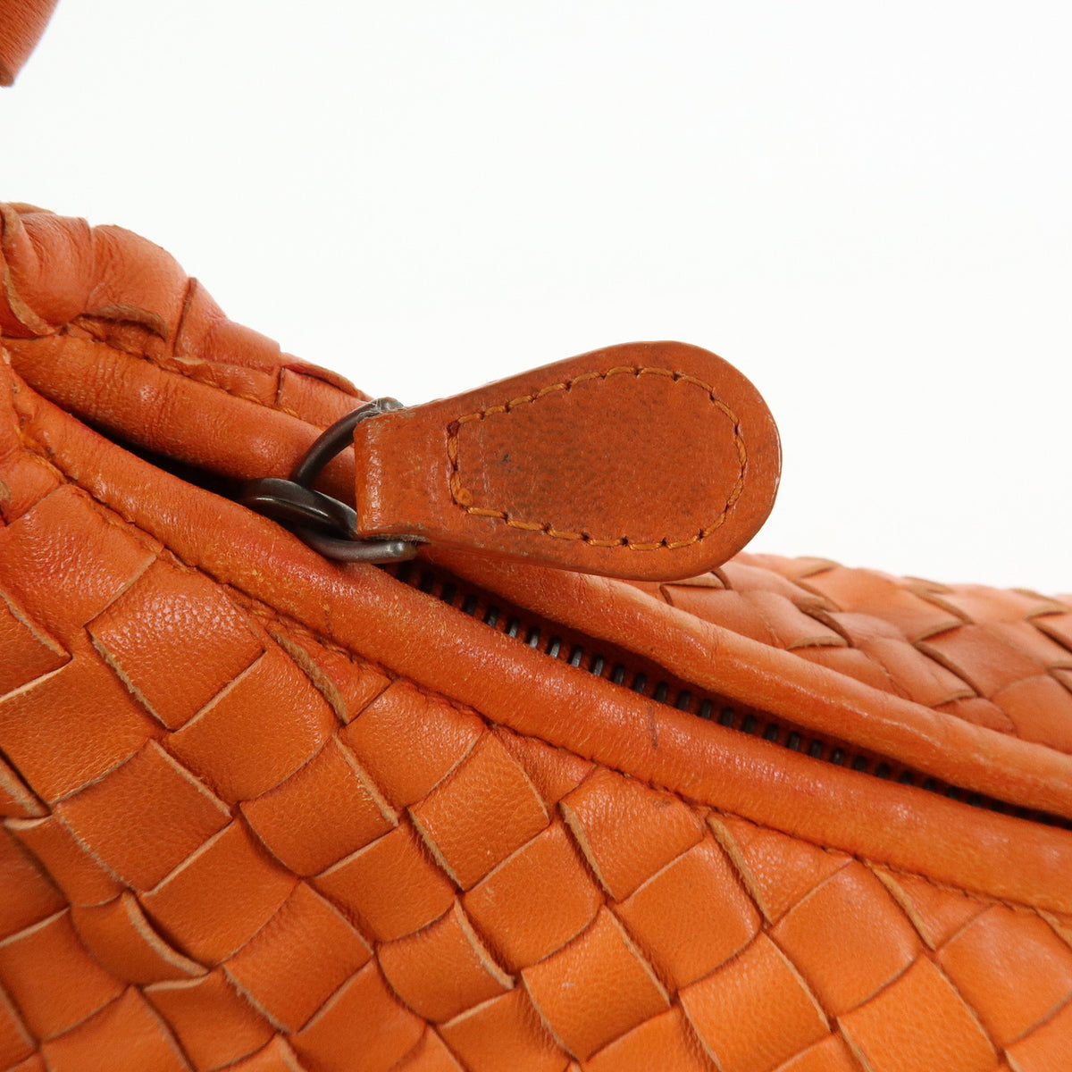 BOTTEGA VENETA Hobo Intrecciato Leather Shoulder Bag Orange 115653