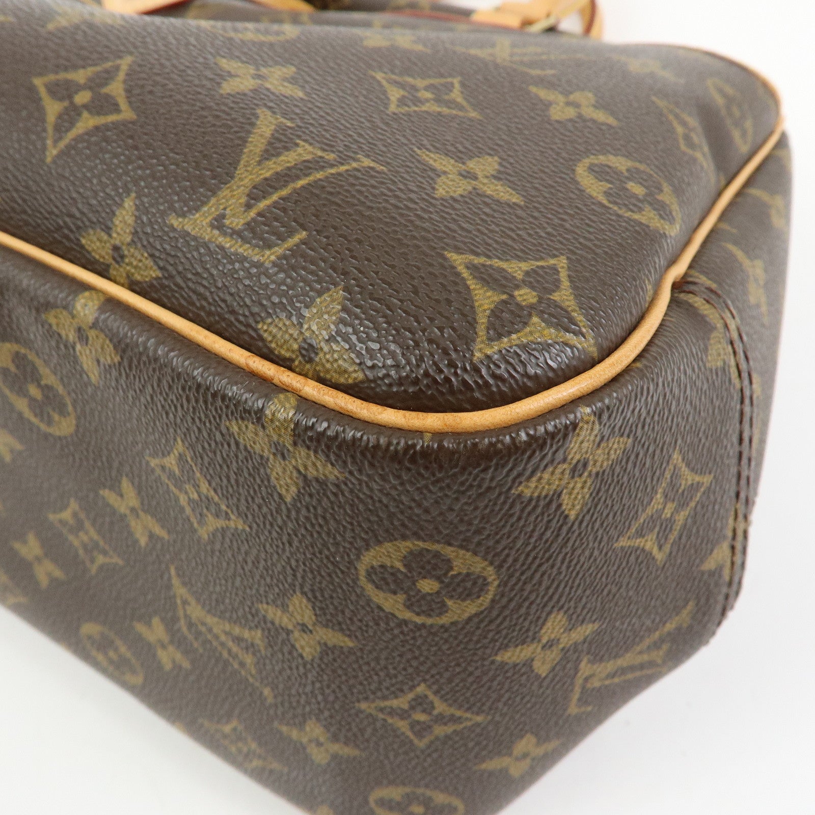 Louis Vuitton Monogram Deauville Canvas Hand Bag Brown M47270