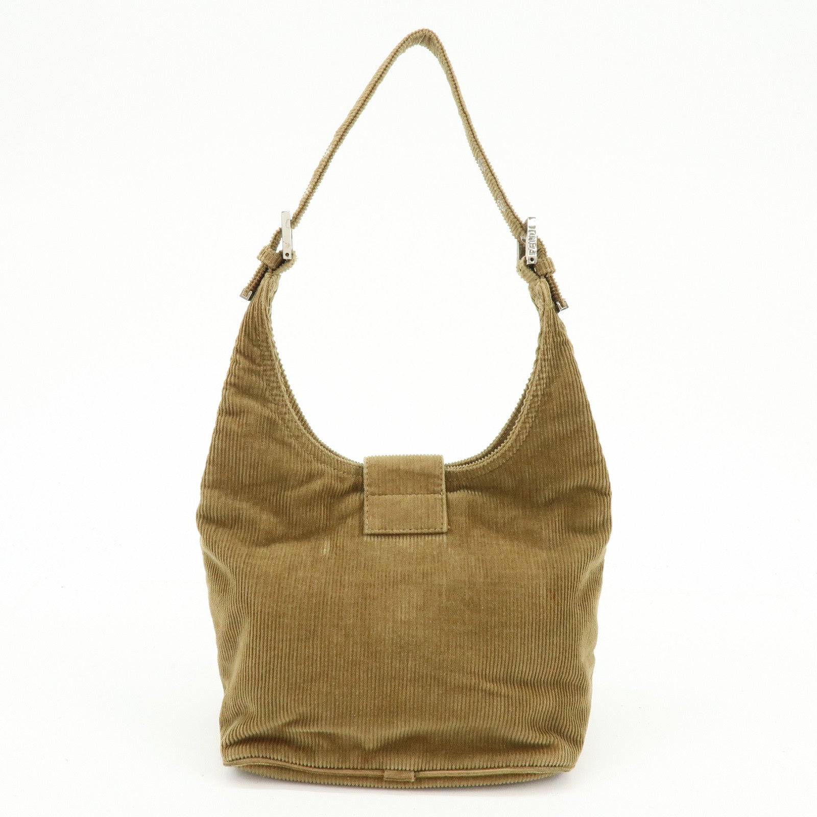 FENDI Corduroy Shoulder Bag Hand Bag Light Brown 26686