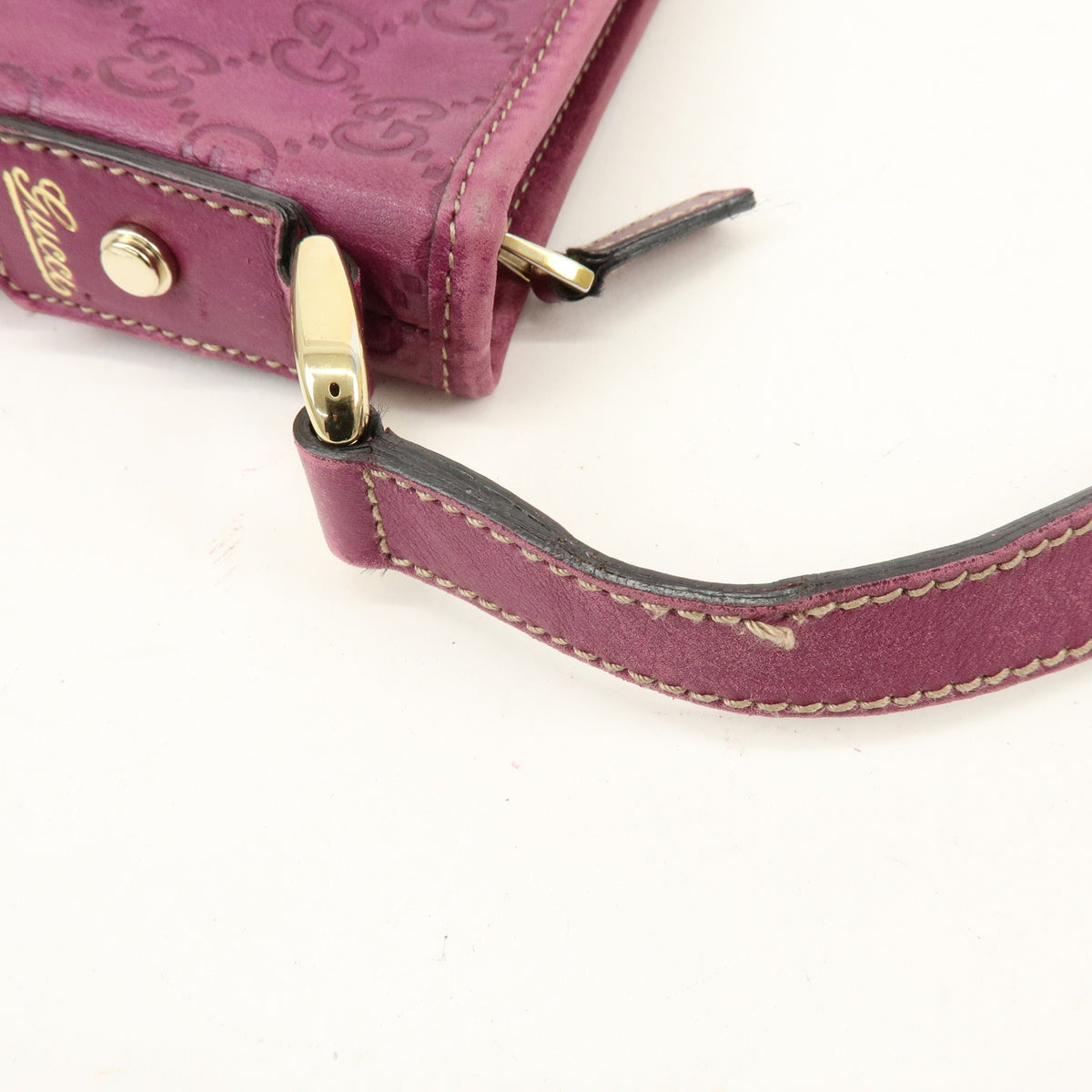 GUCCI Abbey Guccissima Leather Shoulder Bag Crossbody Bag Purple 131326