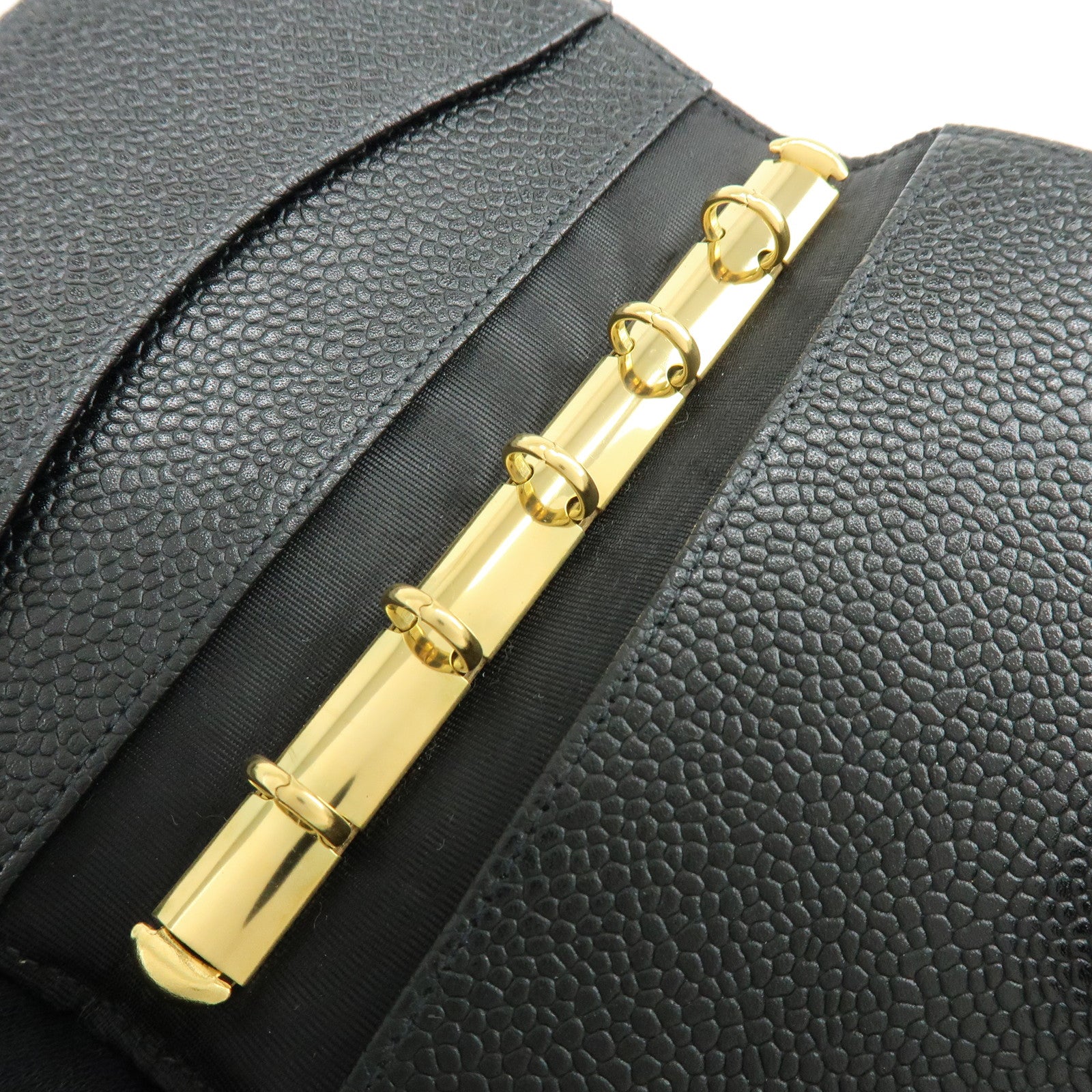 CHANEL COCO Mark Cavirskin Mini Agenda Cover Planner Cover Black A13506