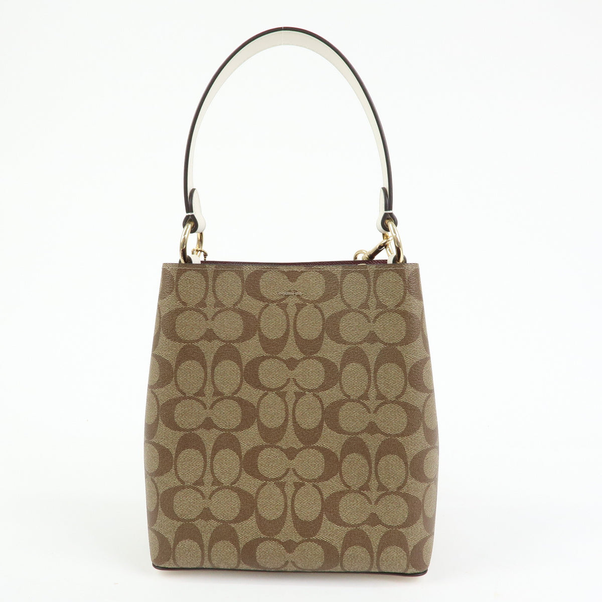 COACH Signature PVC Leather 2Way Shoulder Bag Hand Bag Beige Brown