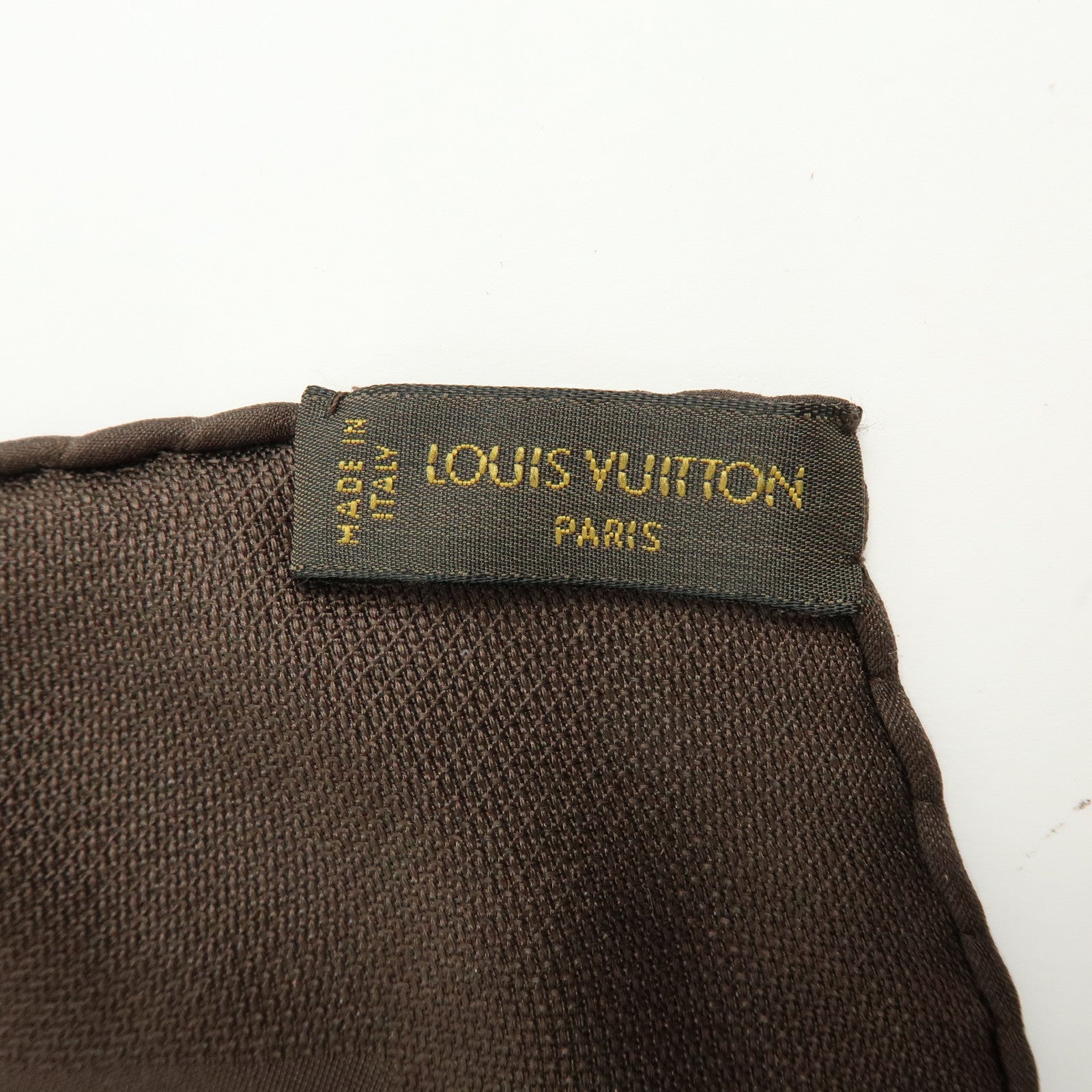 Louis Vuitton Monogram Silk 100% Scarf Dark Brown 68×68