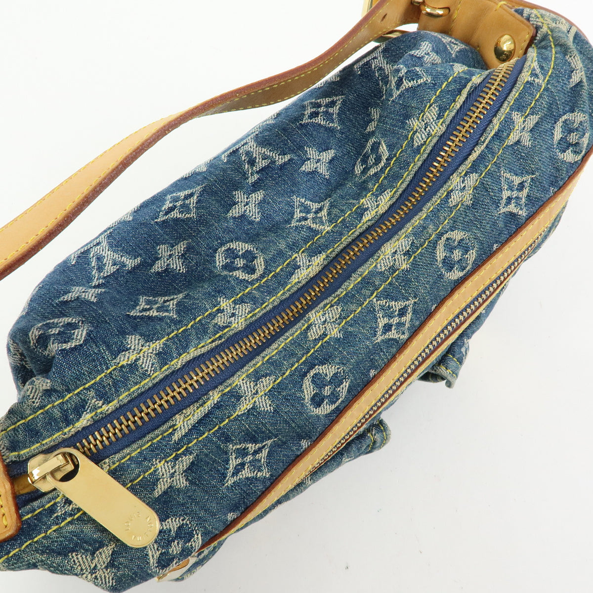 Louis Vuitton Monogram Denim Baggy PM 2Way Bag Shoulder Bag Blue M95049