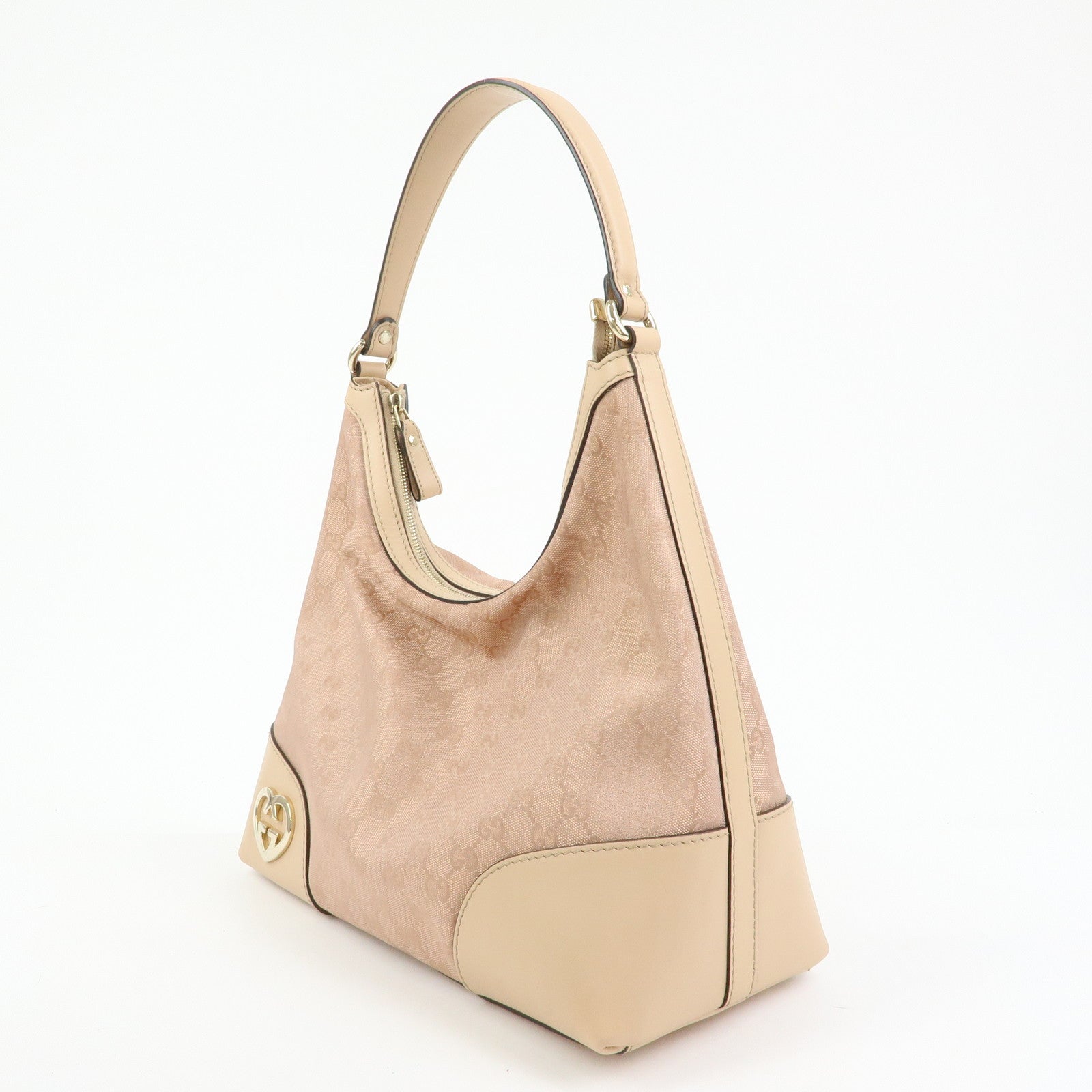 GUCCI Lovely Heart GG Canvas Leather Shoulder Hand Bag Pink 257070