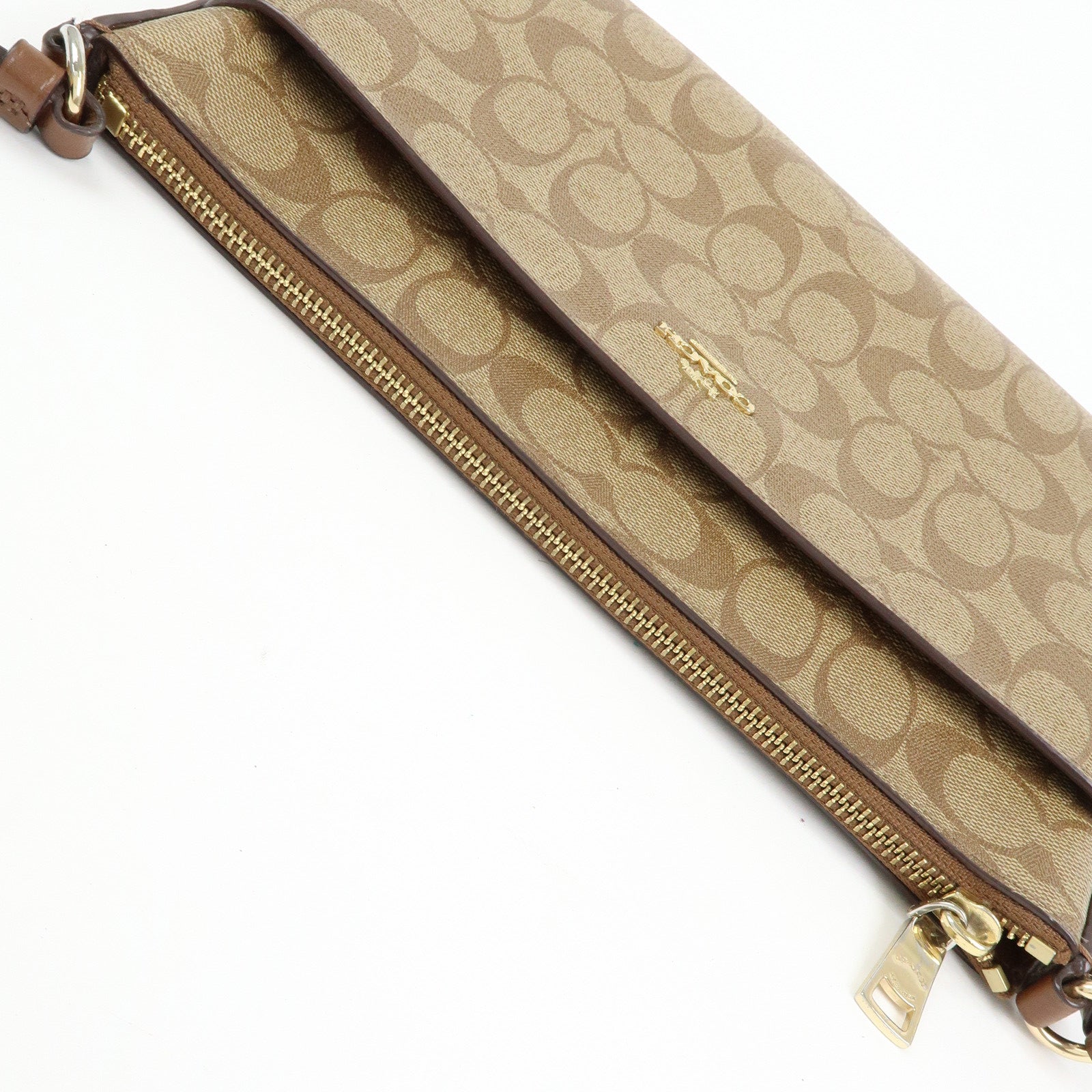 COACH Set of 2 Signature PVC Leather Shoulder Bag Cosmetic Pouch