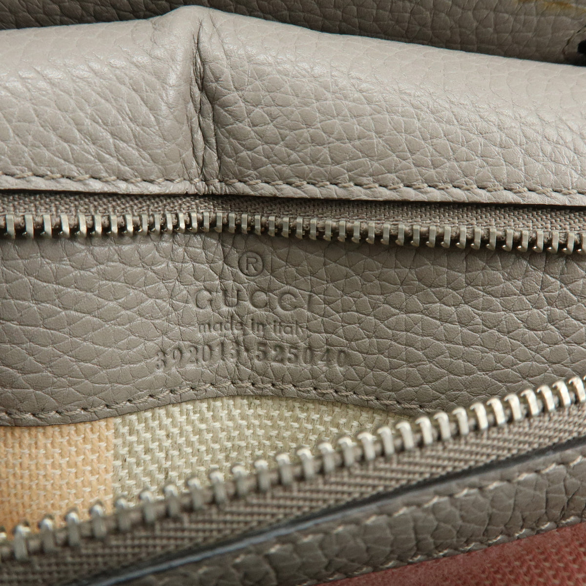GUCCI Bamboo Leather 2WAY Bag Shoulder Bag Grey 392013