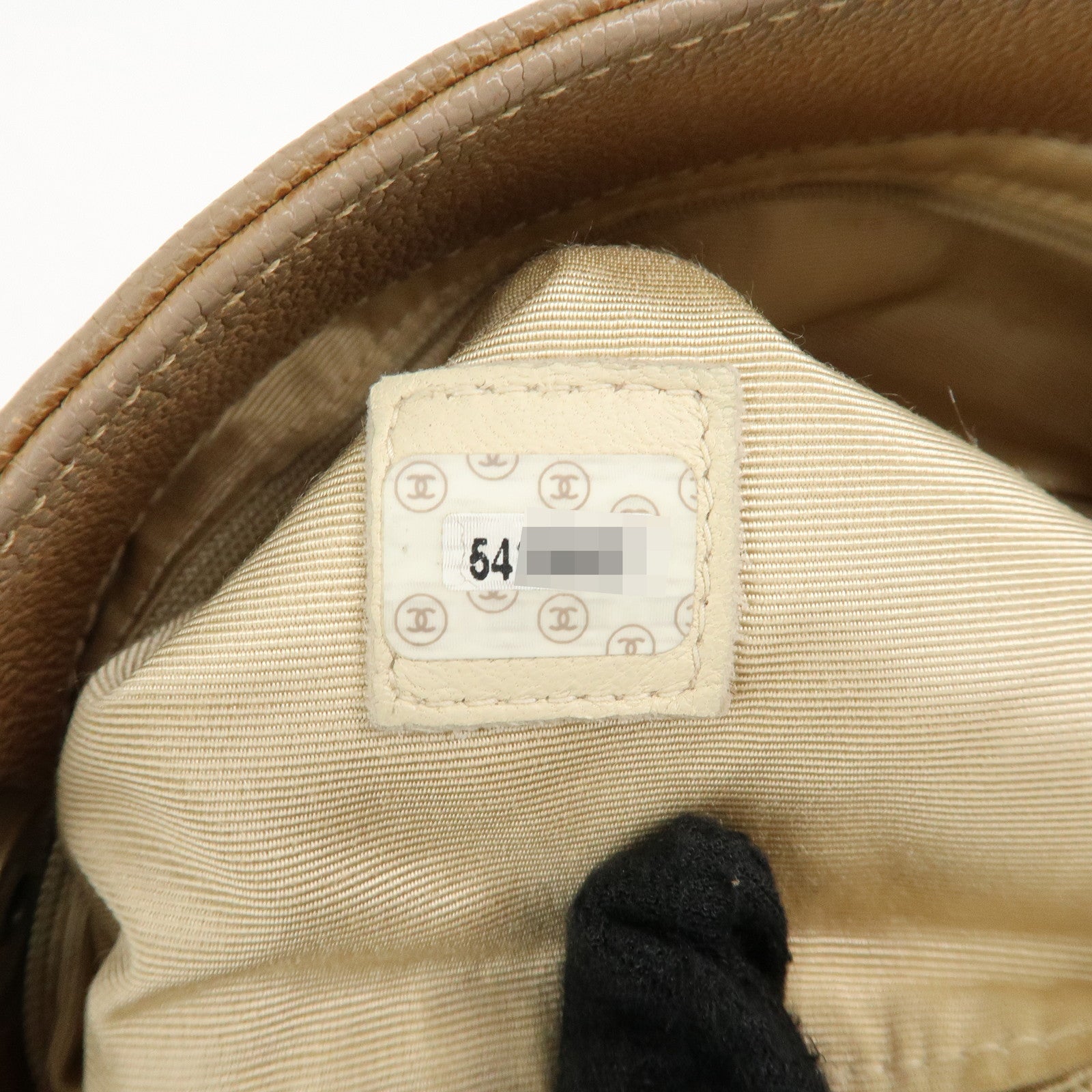 CHANEL COCO Mark Caviarskin Leather Bag Tote Bag Shoulder Bag Beige Used