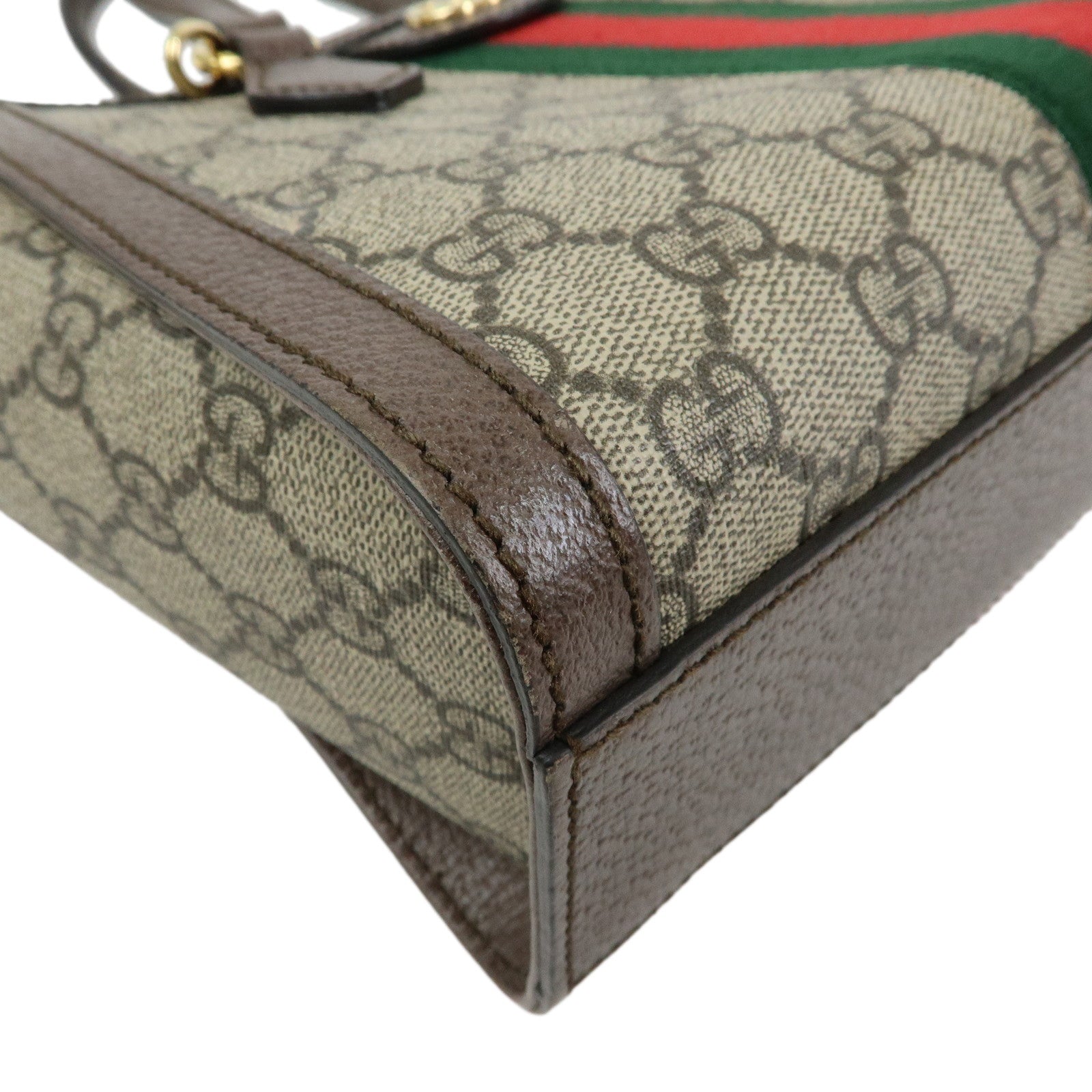GUCCI Ophidia Sherry Double G GG Supreme Leather 2Way Hand Bag 547551