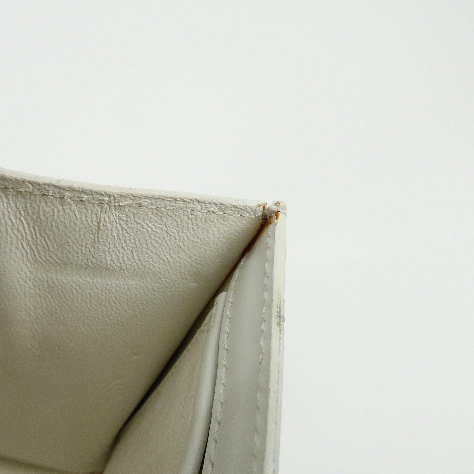 CELINE Leather Top Handle 2Way Bag Hand Bag Shoulder Bag White