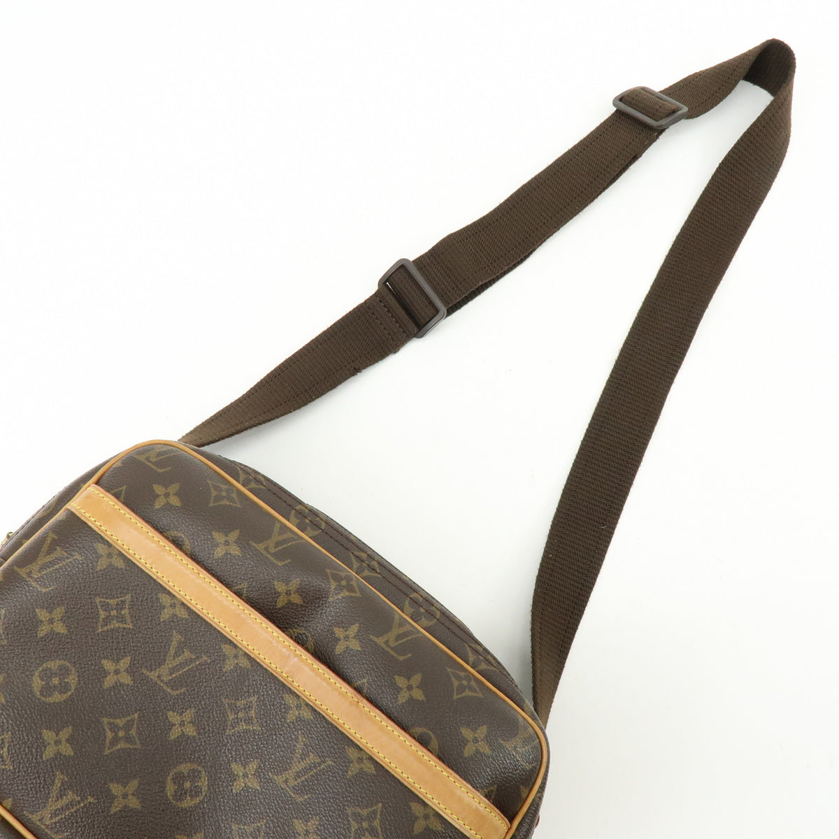 Louis Vuitton Monogram Reporter PM Shoulder Crossbody Bag Brown M45254