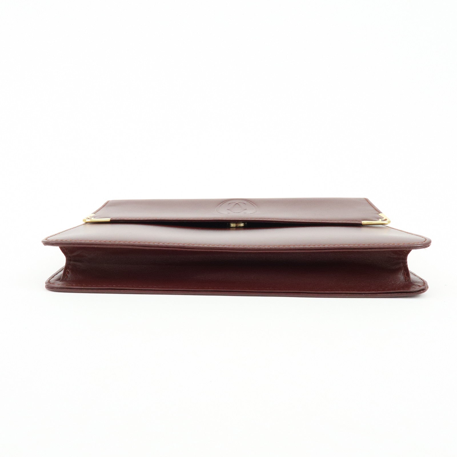 Cartier Must de Cartier Leather Clutch Bag Bordeaux