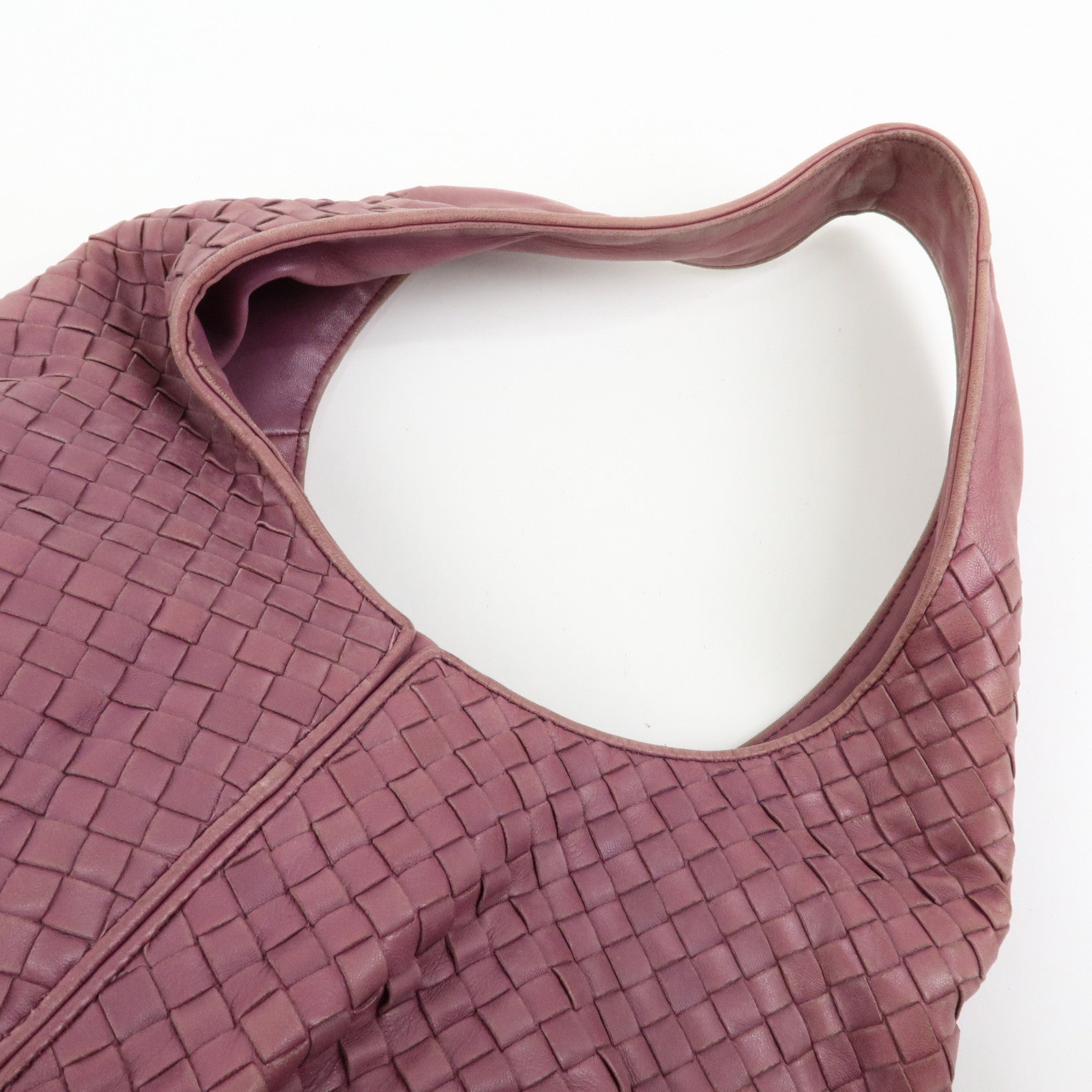 BOTTEGA VENETA Intrecciato Leathe Shoulder Bag Hand Bag Purple 145552