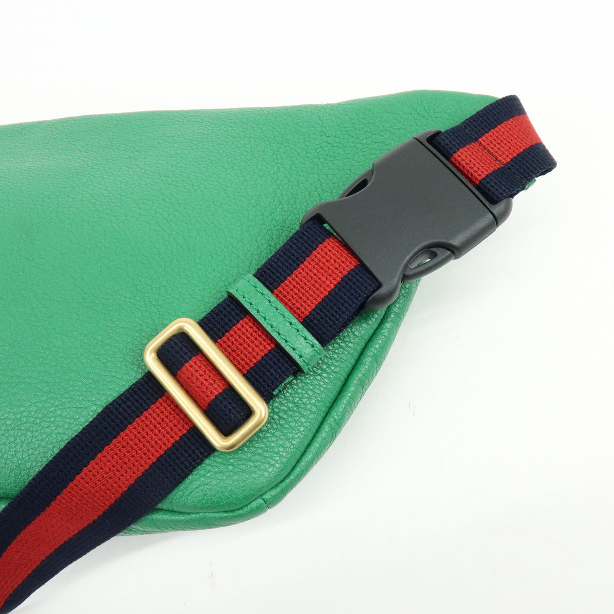 GUCCI Sherry Vintage Logo Leather Waist Bag Body Bag Green Red 493869