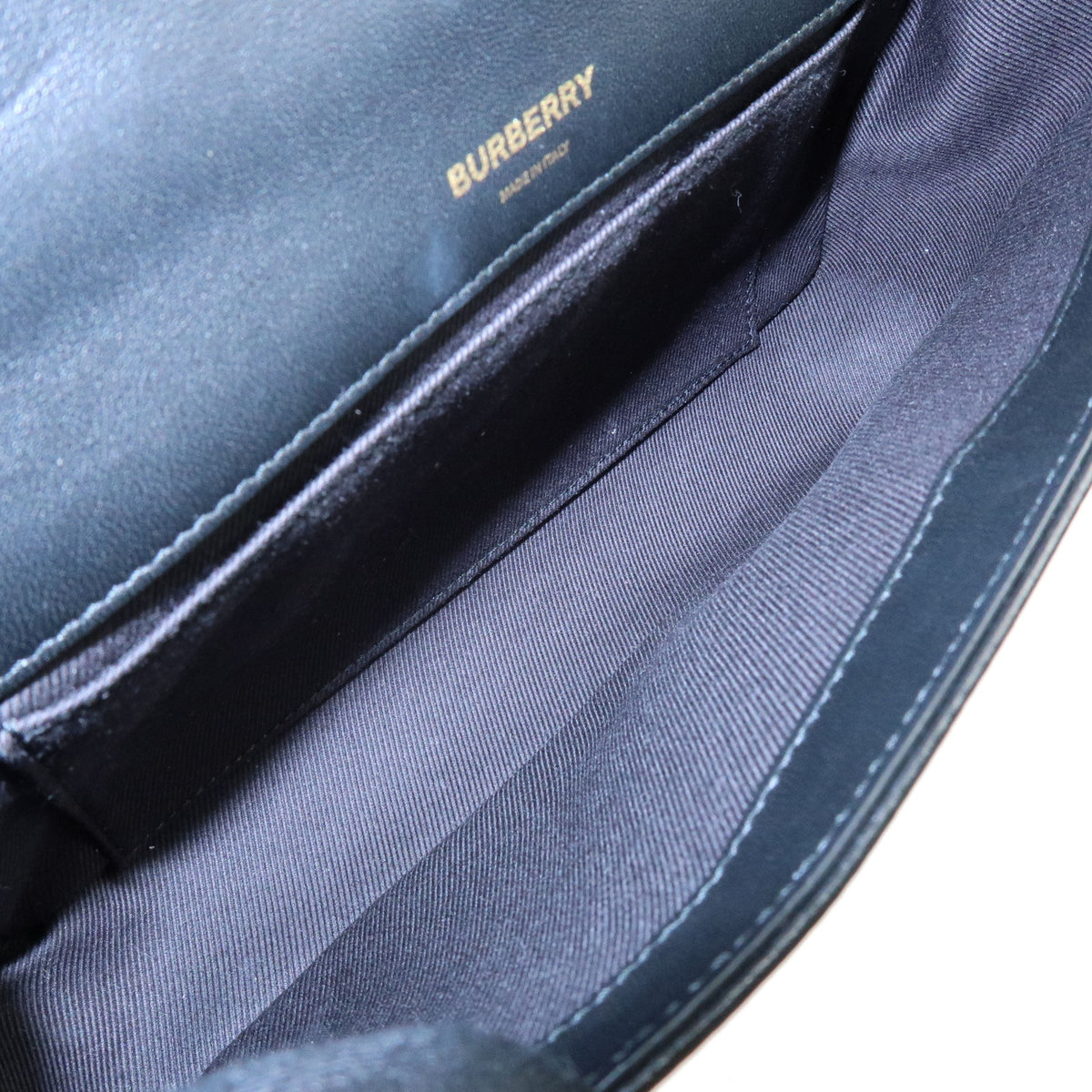BURBERRY Lola Horseferry Leather Shoulder Bag Hand Bag Black