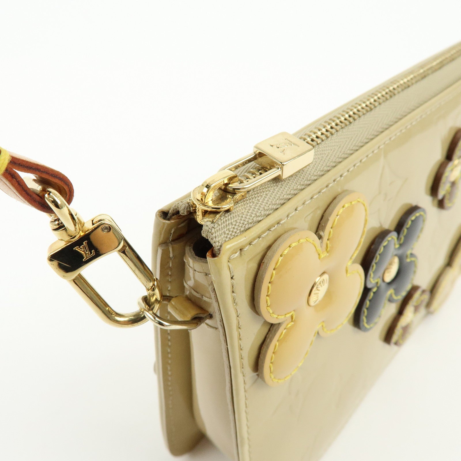 Louis Vuitton Monogram Vernis Flower Lexington Hand Bag Beige M92246