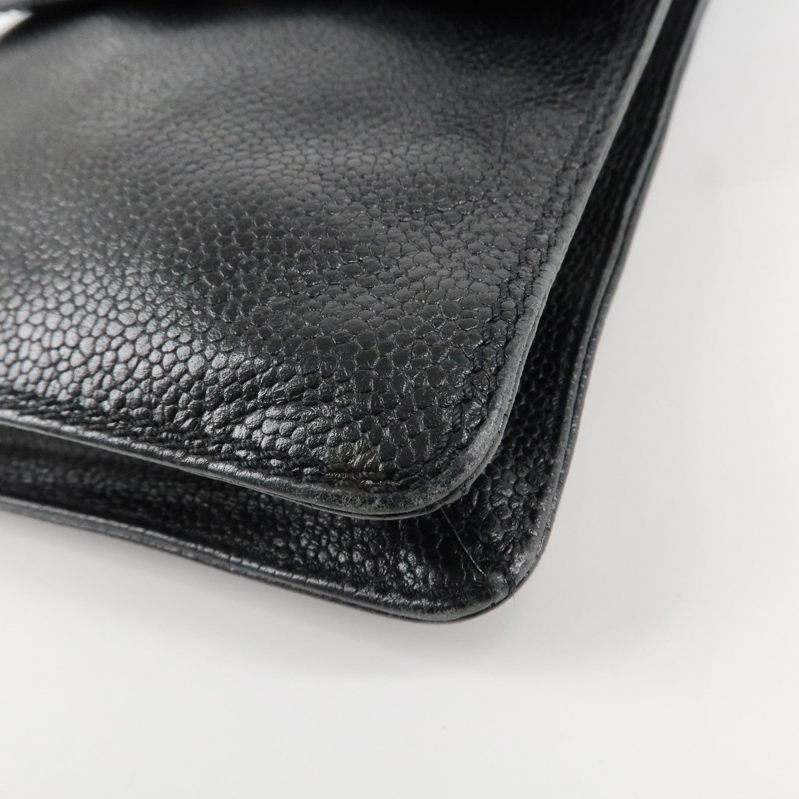 CHANEL COCO Mark Caviarskin Shoulder Bag Crossbody Bag Black Used