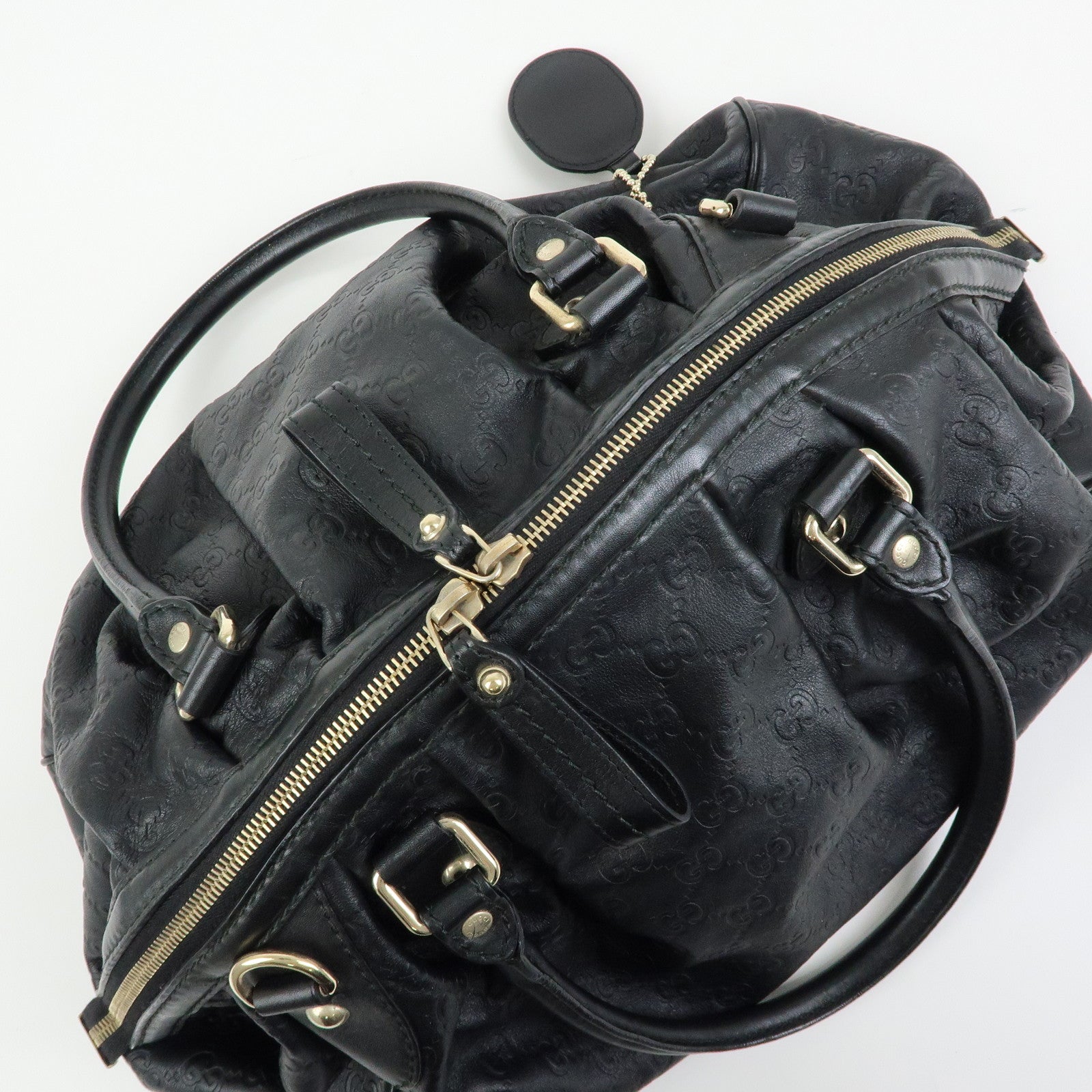 GUCCI Sukey Guccissima Leather 2Way Shoulder Bag Black 223974