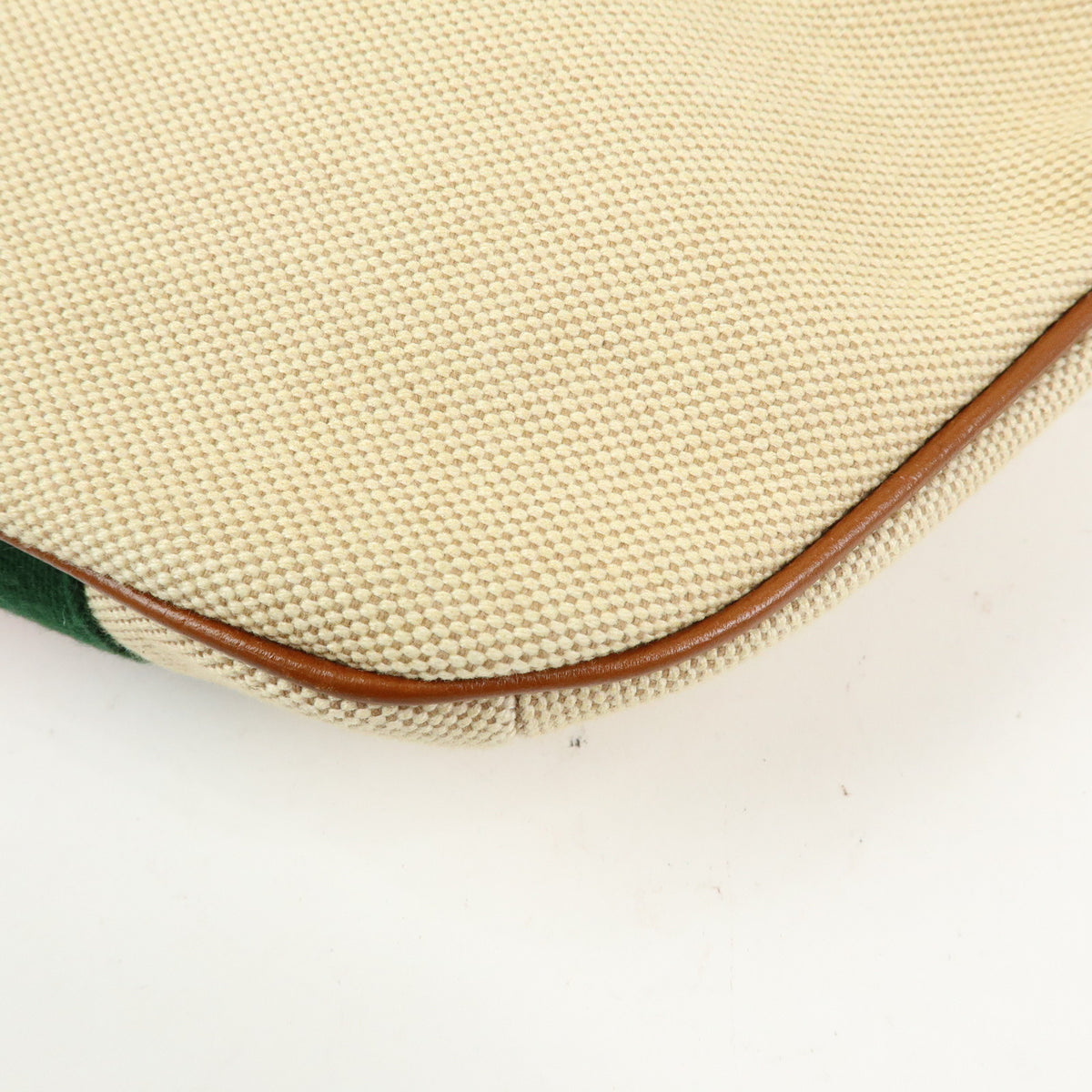 GUCCI Sherry Interlocking G Canvas Leather Waist Body Bag Beige 575082