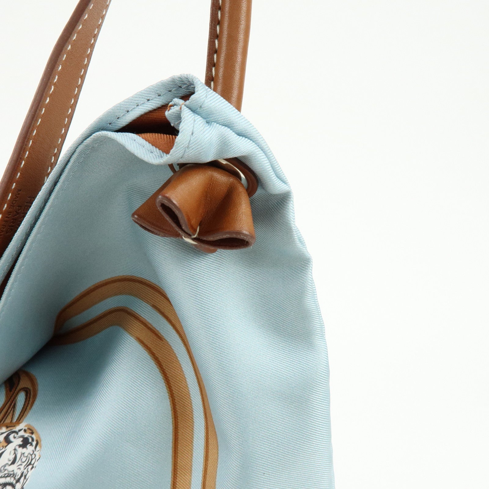 HERMES Silk Leather Silky City MM Shoulder Bag BRIDESdeGALA Blue