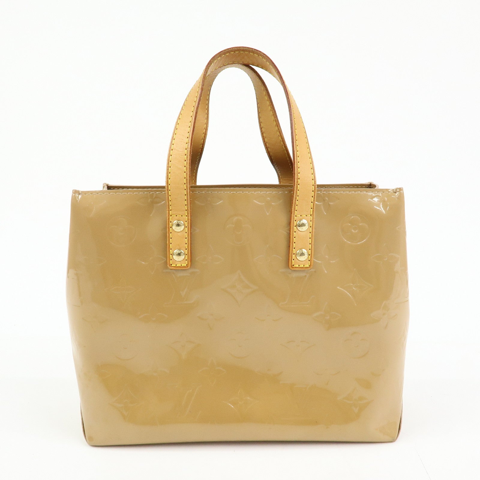 Louis Vuitton Monogram Vernis Reade PM Leather Hand Bag Noisette M91334