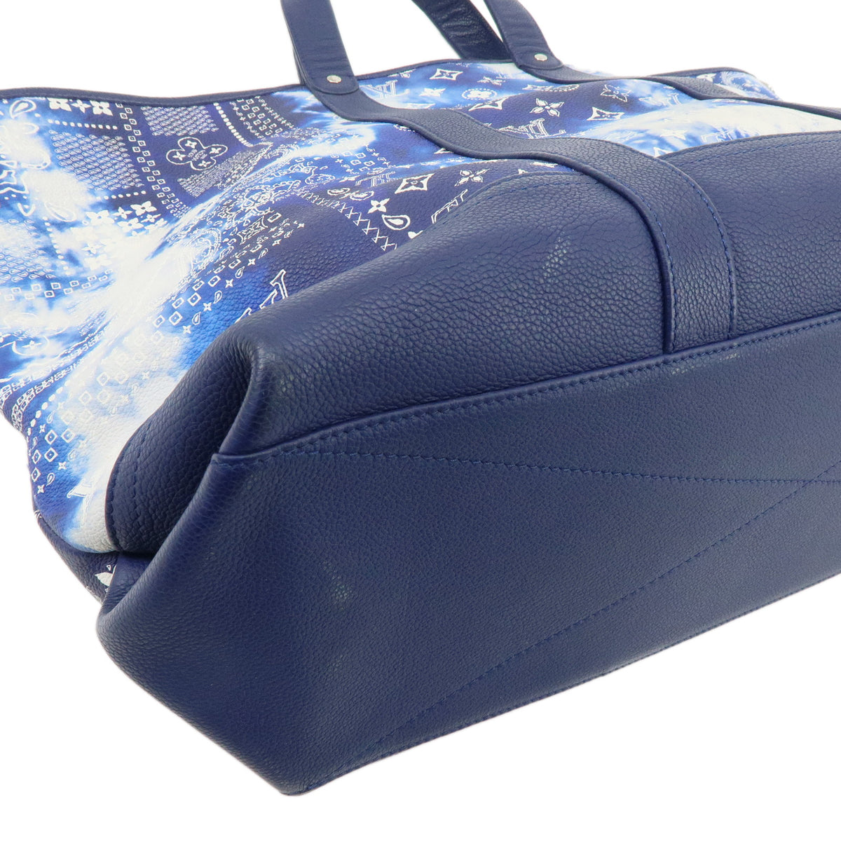 Louis Vuitton Bandana Trolley Tote Leather 2Way Hand Bag Blue M20553